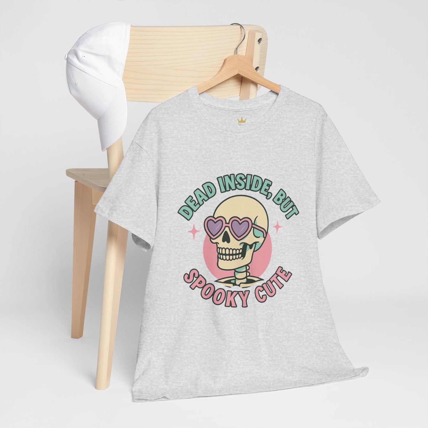 Dead Inside But Spooky Cute Shirt | Pastel Goth Skeleton Halloween Tee