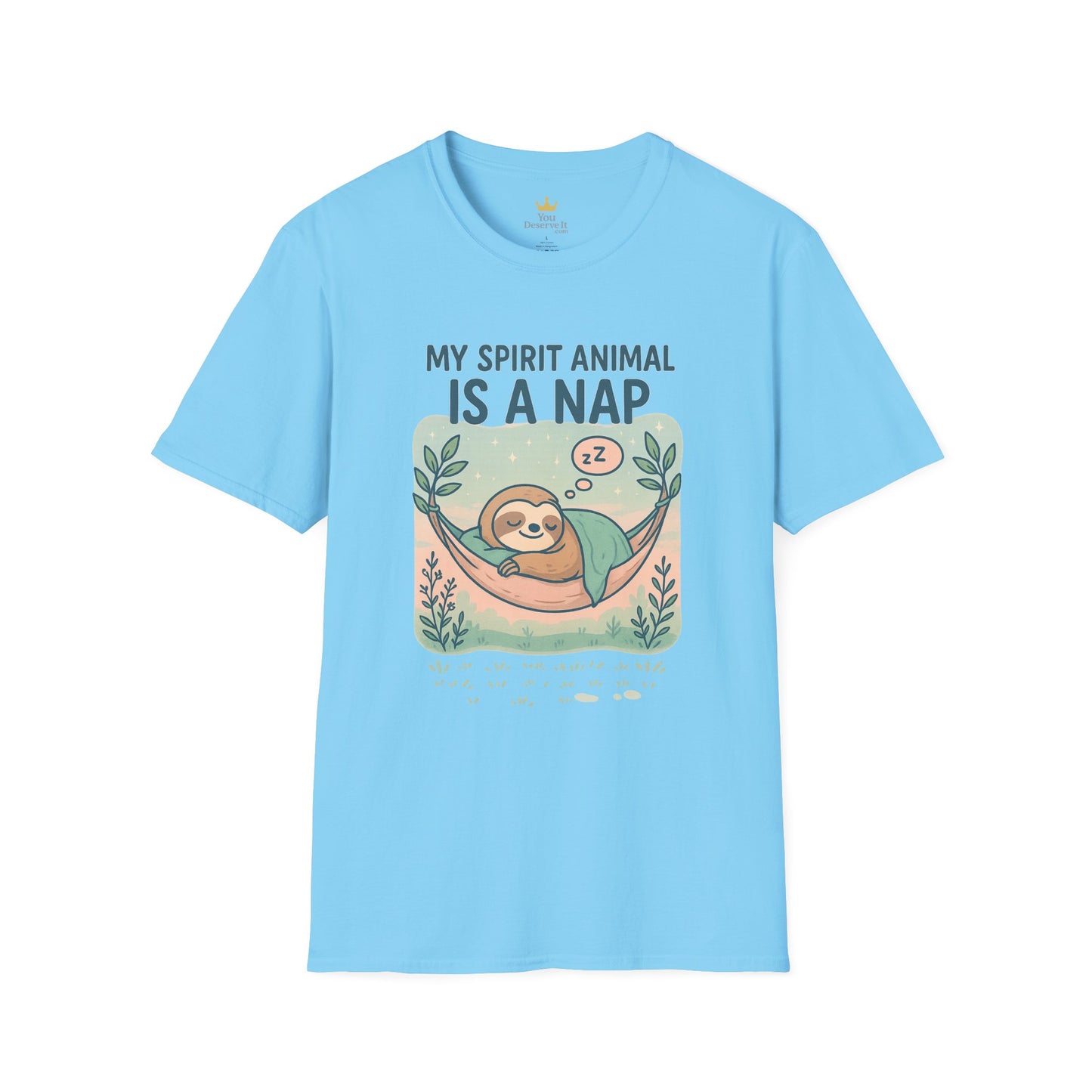 My Spirit Animal Is a Nap T-Shirt | Cute Sleepy Sloth in Hammock Design