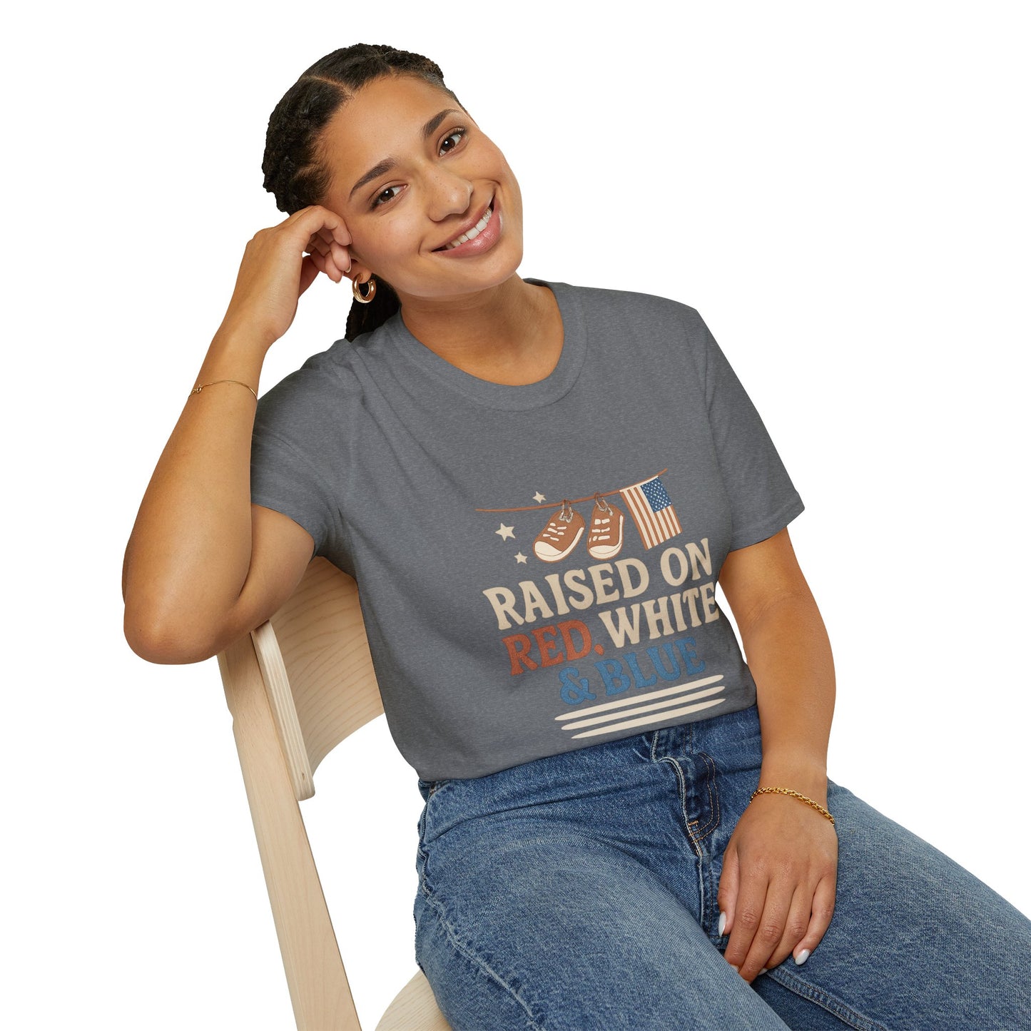 Raised on Red, White & Blue | Vintage Patriotic Tee