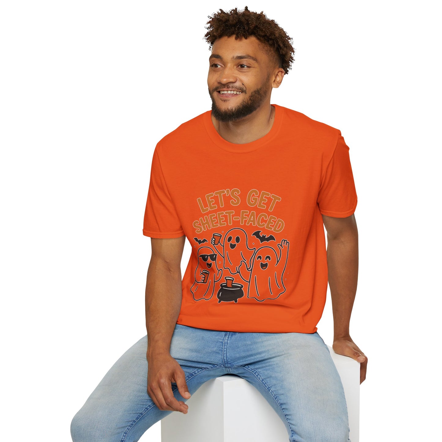 Let's Get Sheet-Faced Ghost Shirt | Funny Halloween Drinking Party Tee