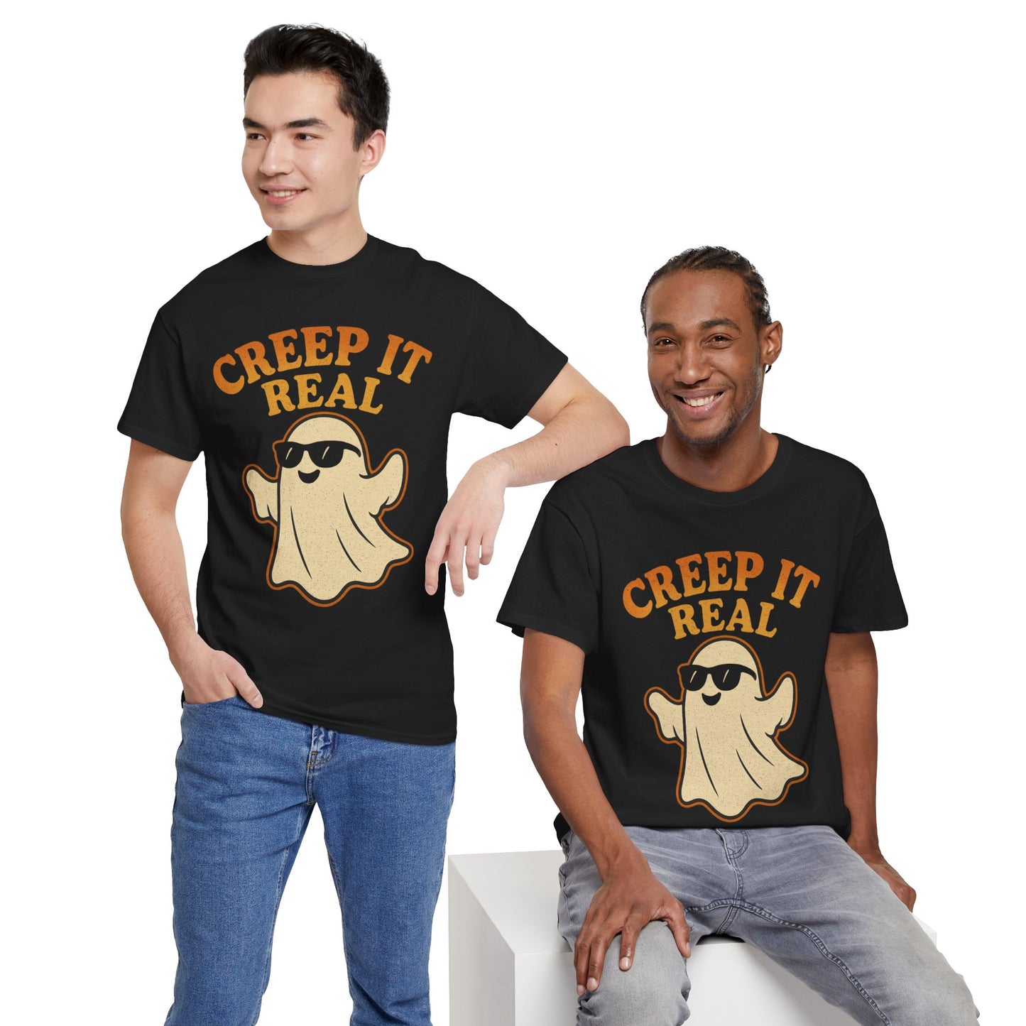 Creep It Real Shirt | Funny Halloween Ghost T-Shirt with Sunglasses