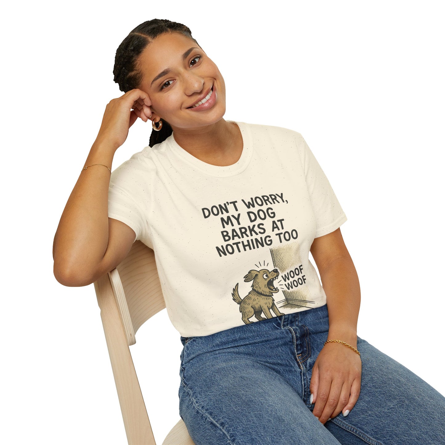 Funny Dog Shirt – "Don’t Worry, My Dog Barks at Nothing Too" | Hilarious Pet Lover Tee