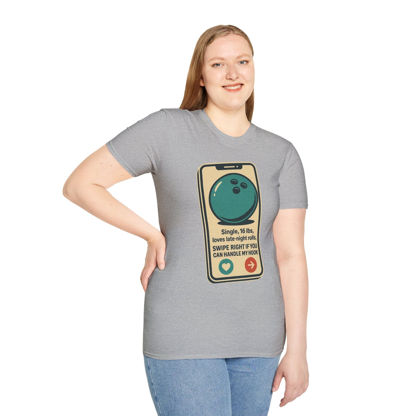 Bowling Ball Dating Profile Funny T-Shirt | Swipe Right If You Can Handle My Hook