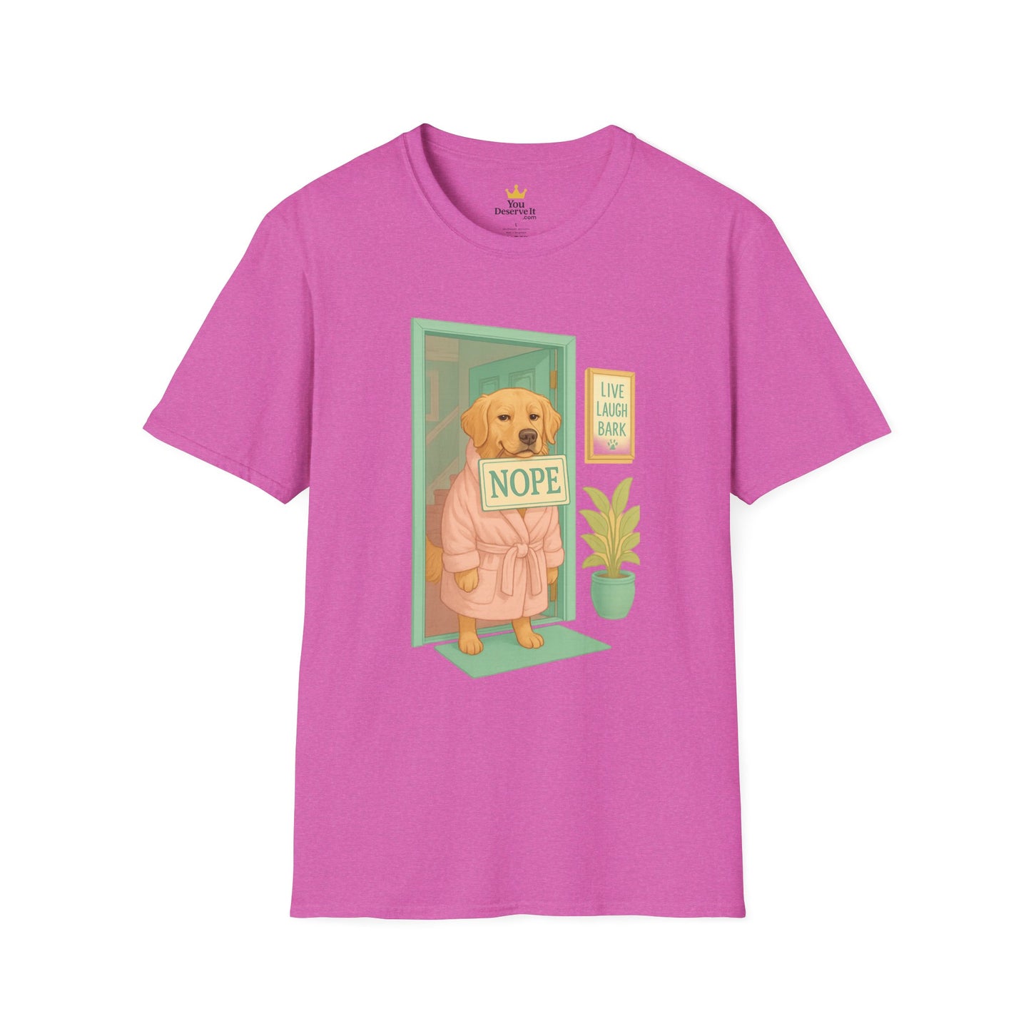 Smug Retriever "NOPE" Tee | Polite but Firm Gatekeeping Vibes, Pet Lover Gift, Animal Humor Tee, Casual Wear, Dog-Themed Apparel
