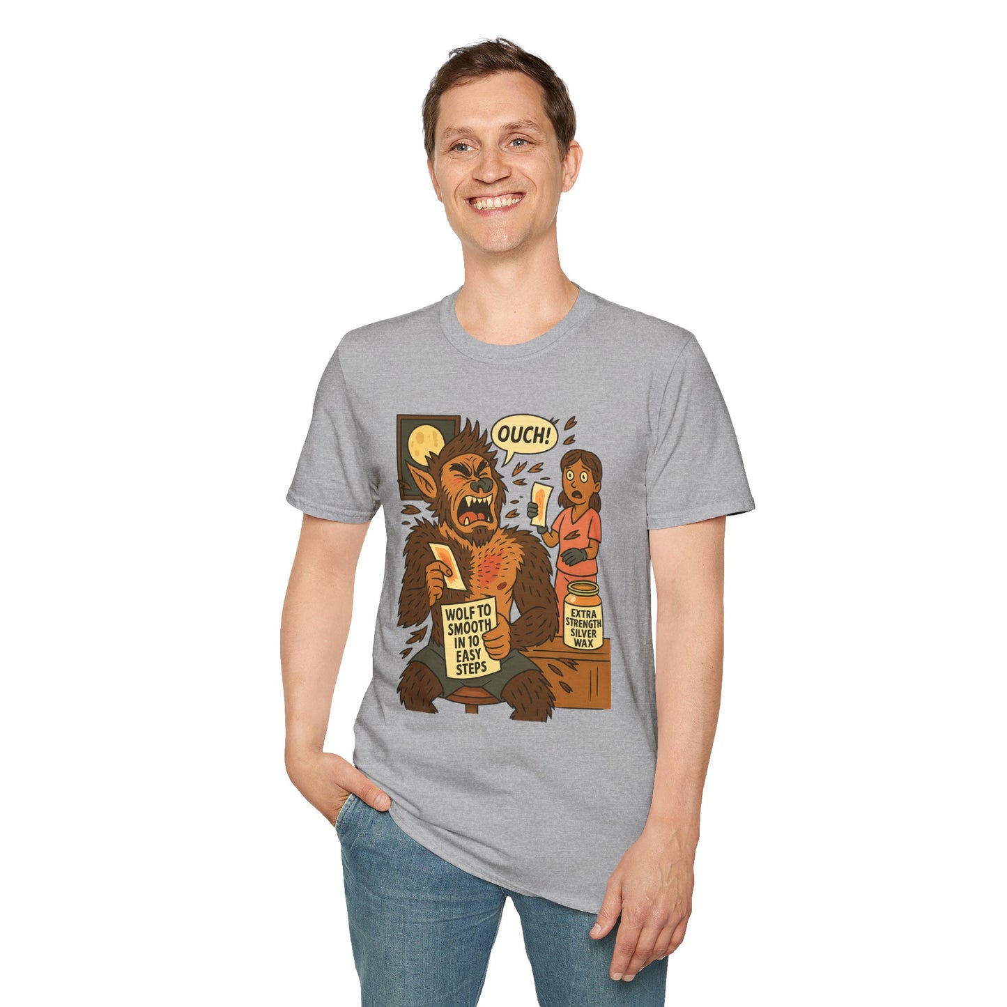 Werewolf Waxing Humor T-Shirt – “Wolf to Smooth” Spa Comedy Design