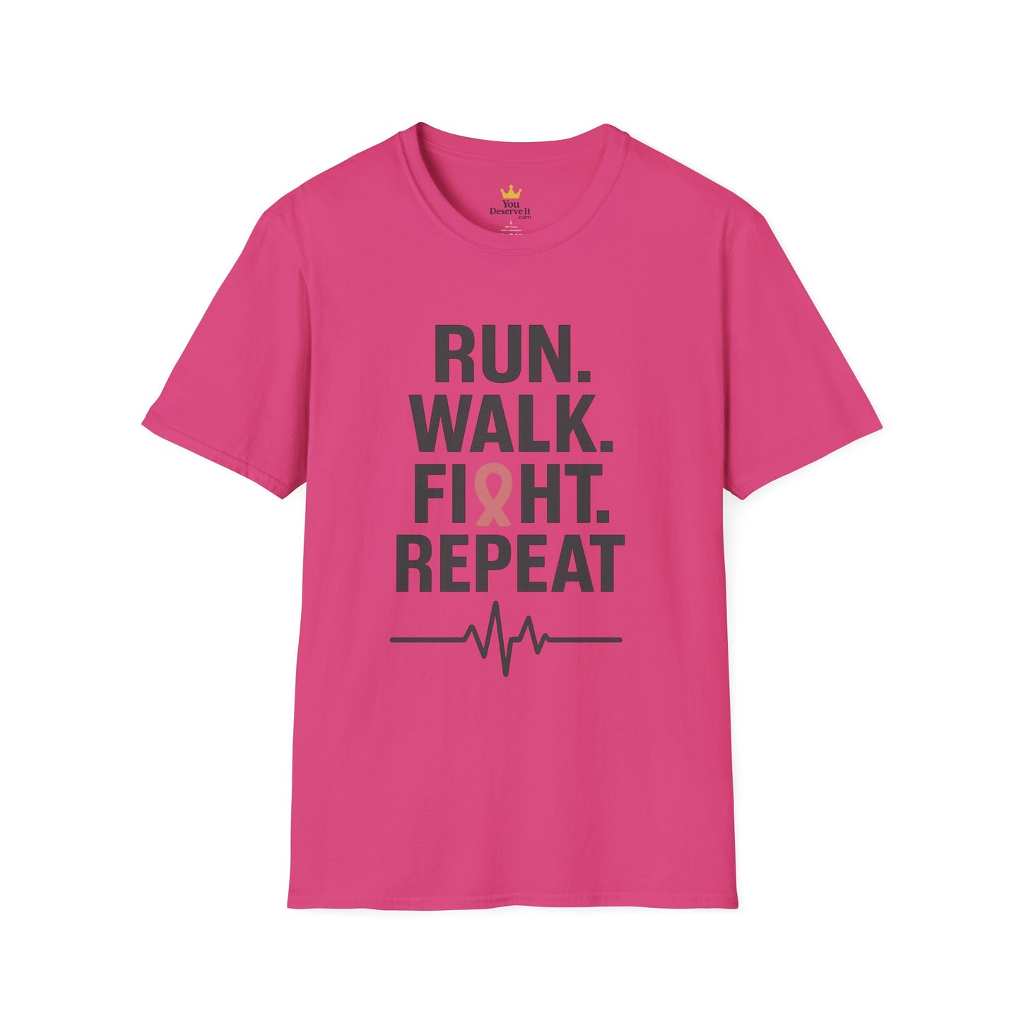 Run. Walk. Fight. Repeat. | Breast Cancer Awareness Tee