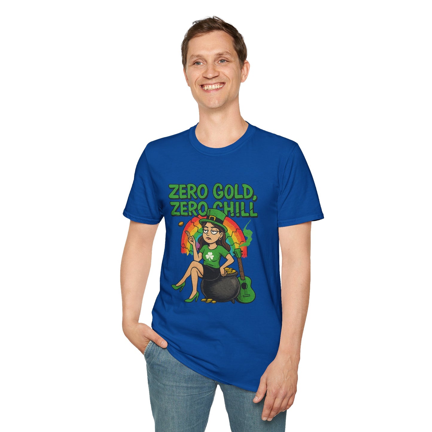 Zero Gold, Zero Chill | Funny St. Patrick's Day T-Shirt | Snarky Leprechaun Girl Tee, Sarcastic Irish Pride Shirt, Anti-Luck Humor