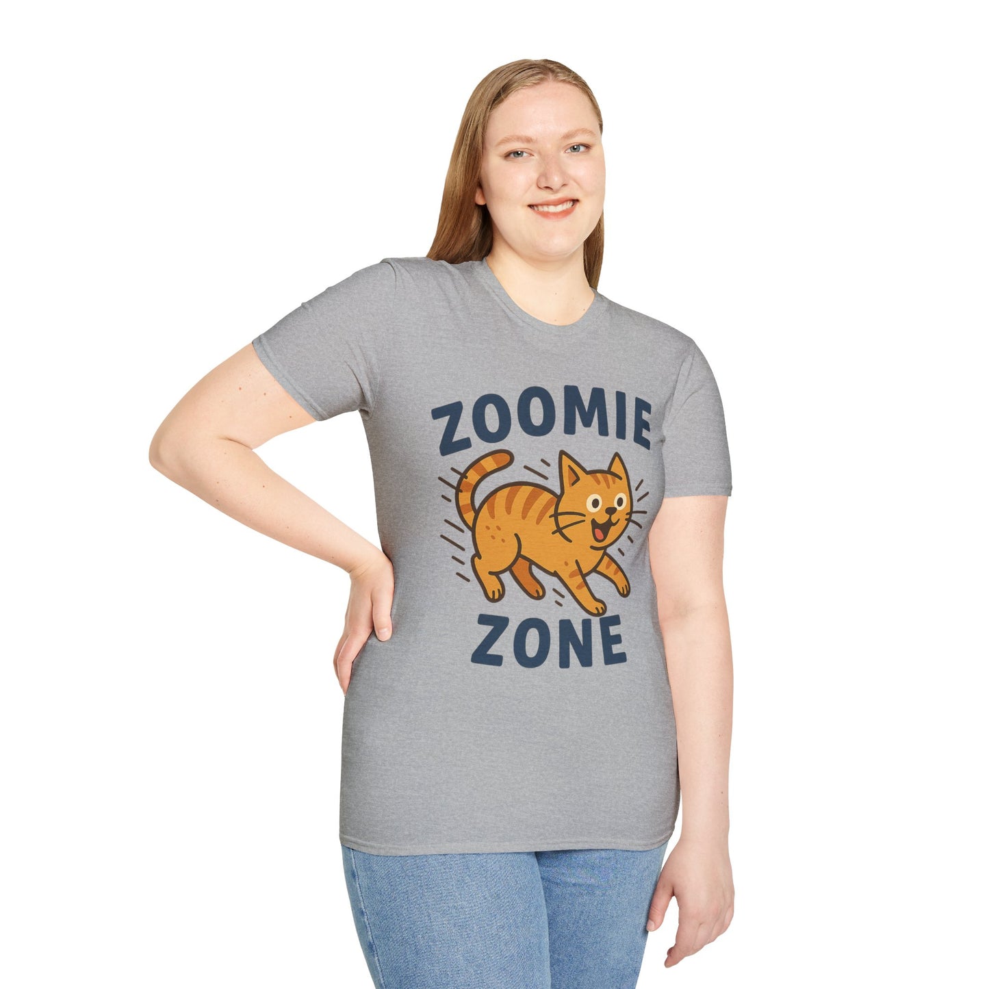 Cute Cat Zoomie Zone T-Shirt, Cat Lover Gift, Funny Pet Tee, Animal T-Shirt, Casual Everyday Top