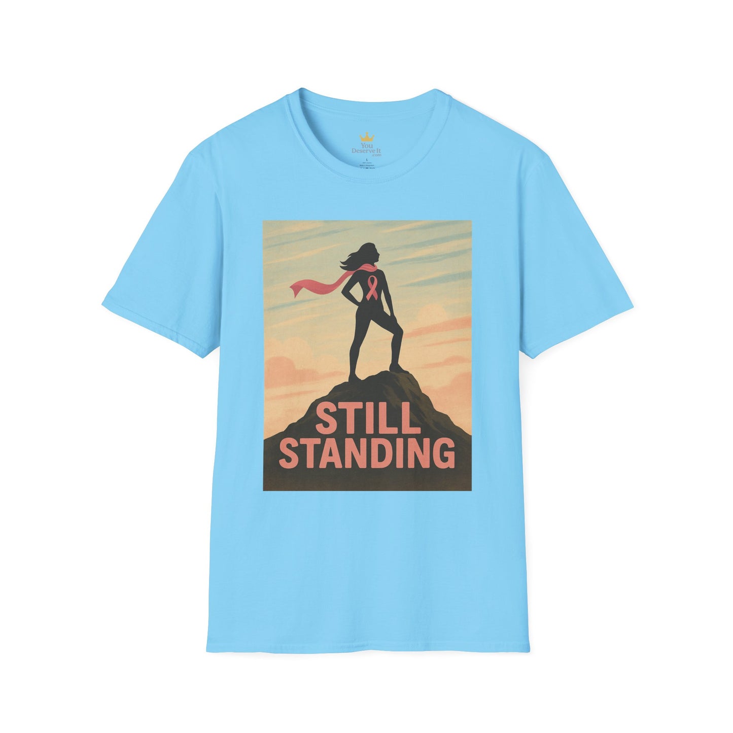 Still Standing Shirt | Breast Cancer Survivor Graphic Tee | Warrior Woman Ribbon Shirt