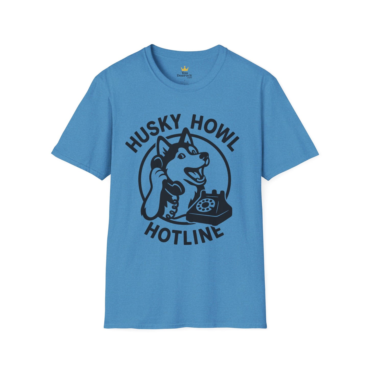 Husky Howl Hotline T-Shirt, Funny Dog Tee, Pet Lover Gift, Animal Rescue Fundraiser Shirt, Casual Wear, Gift for Dog Lovers