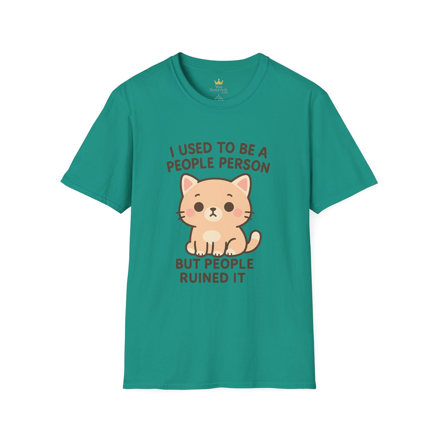 Funny Anti-Social Cat Shirt | I Used to Be a People Person But People Ruined It Tee