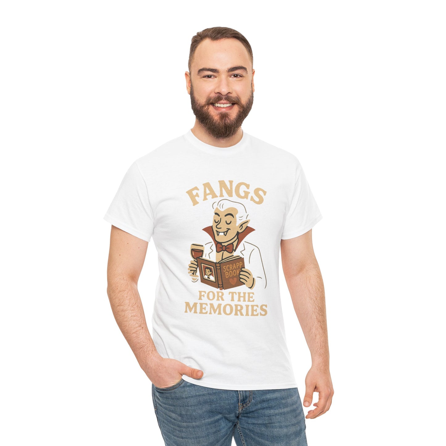 Fangs for the Memories Shirt | Funny Vampire Halloween Tee with Scrapbook Design