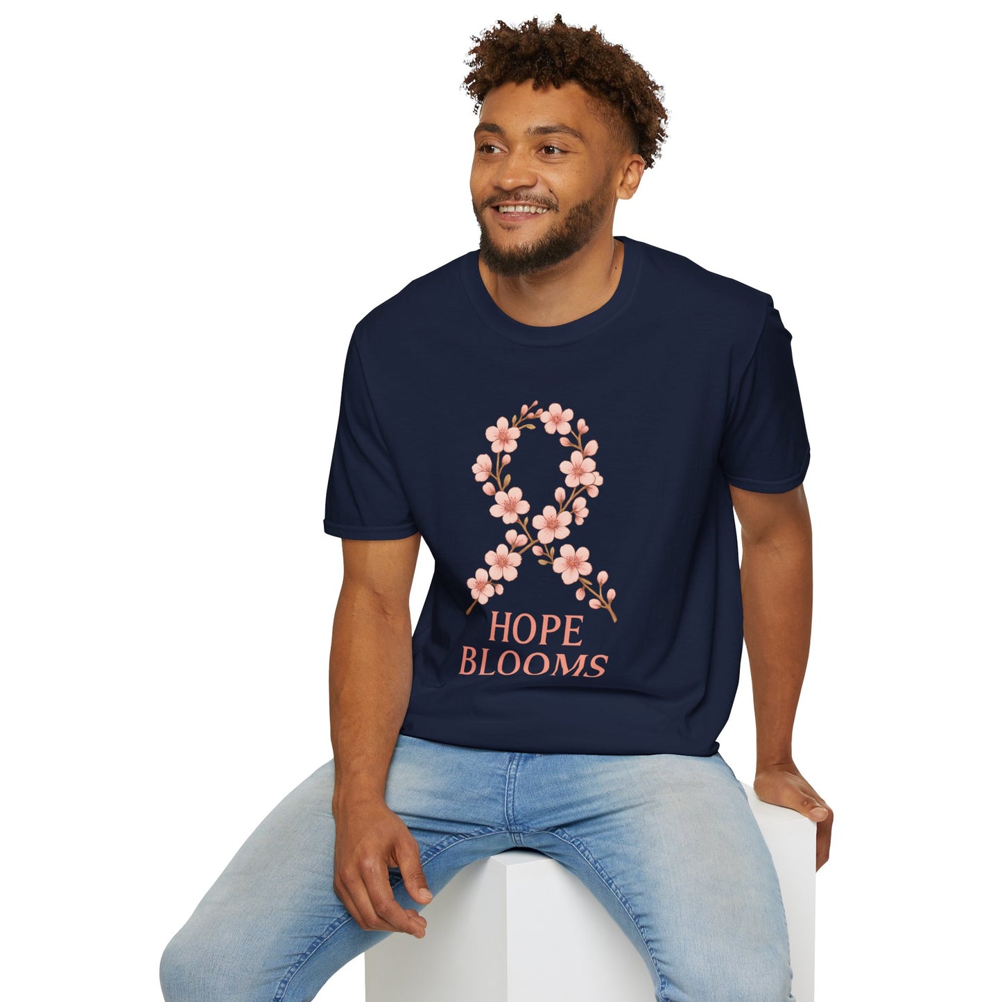 Hope Blooms Floral Ribbon T-Shirt | Breast Cancer Awareness Tee