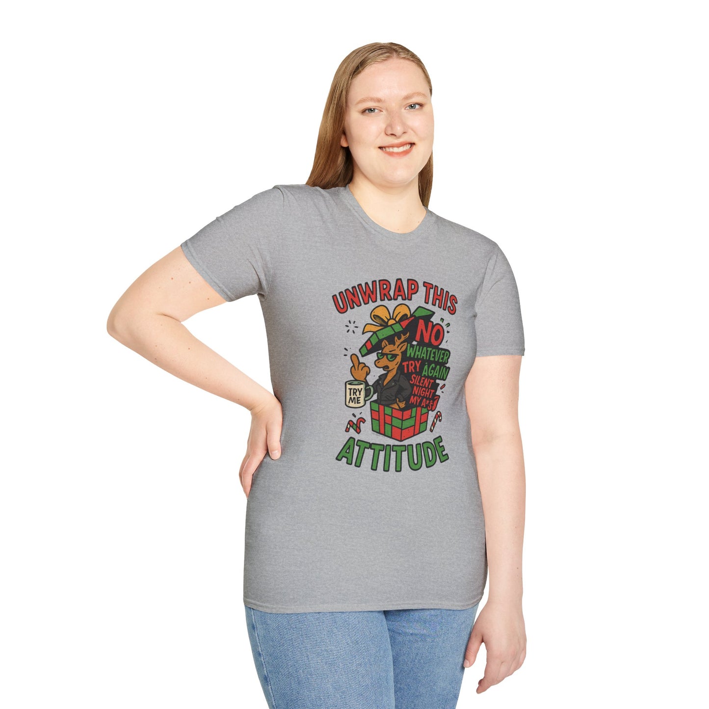 Unwrap This Attitude Christmas Shirt | Funny Sarcastic Holiday Tee | Sassy Anti-Christmas Style
