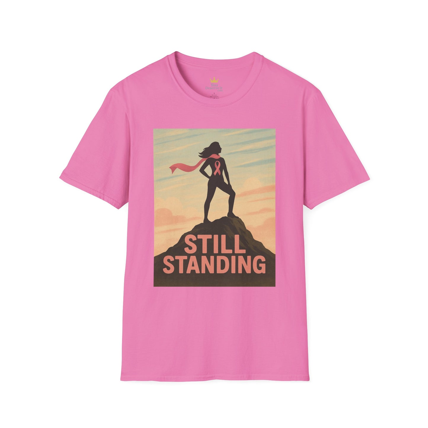 Still Standing Shirt | Breast Cancer Survivor Graphic Tee | Warrior Woman Ribbon Shirt