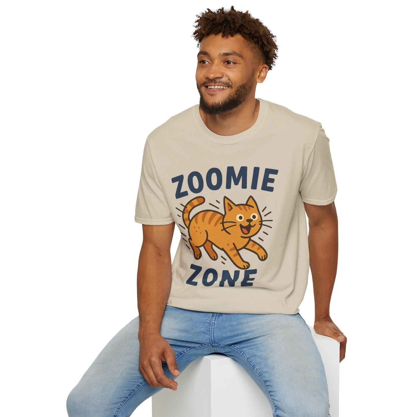 Cute Cat Zoomie Zone T-Shirt, Cat Lover Gift, Funny Pet Tee, Animal T-Shirt, Casual Everyday Top