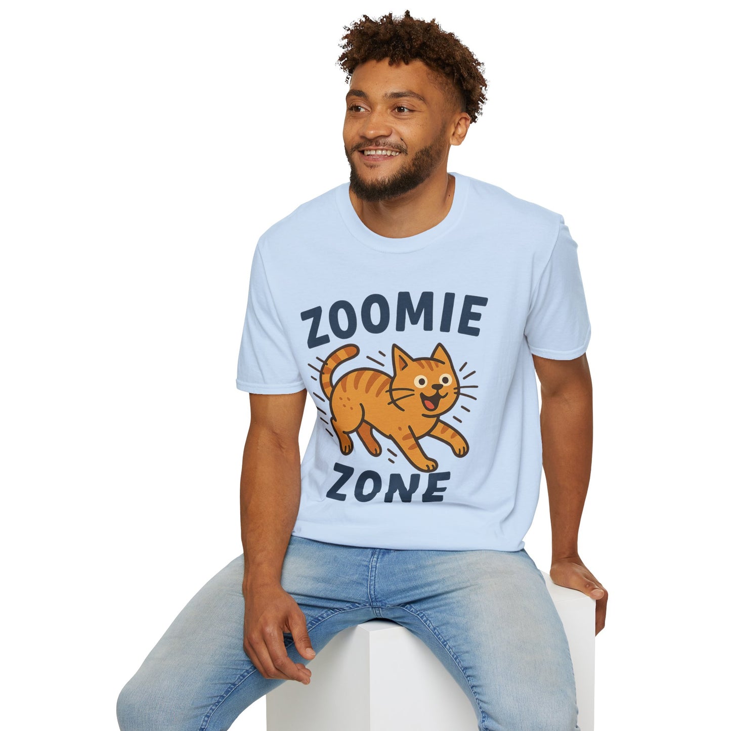 Cute Cat Zoomie Zone T-Shirt, Cat Lover Gift, Funny Pet Tee, Animal T-Shirt, Casual Everyday Top
