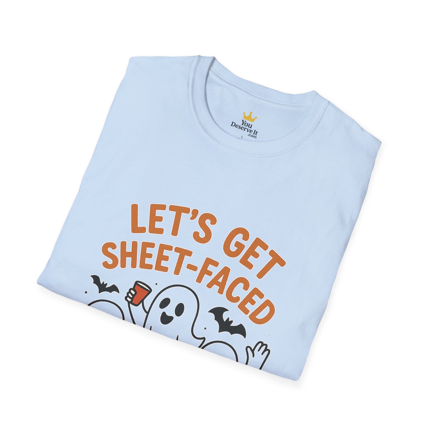 Let's Get Sheet-Faced Ghost Shirt | Funny Halloween Drinking Party Tee