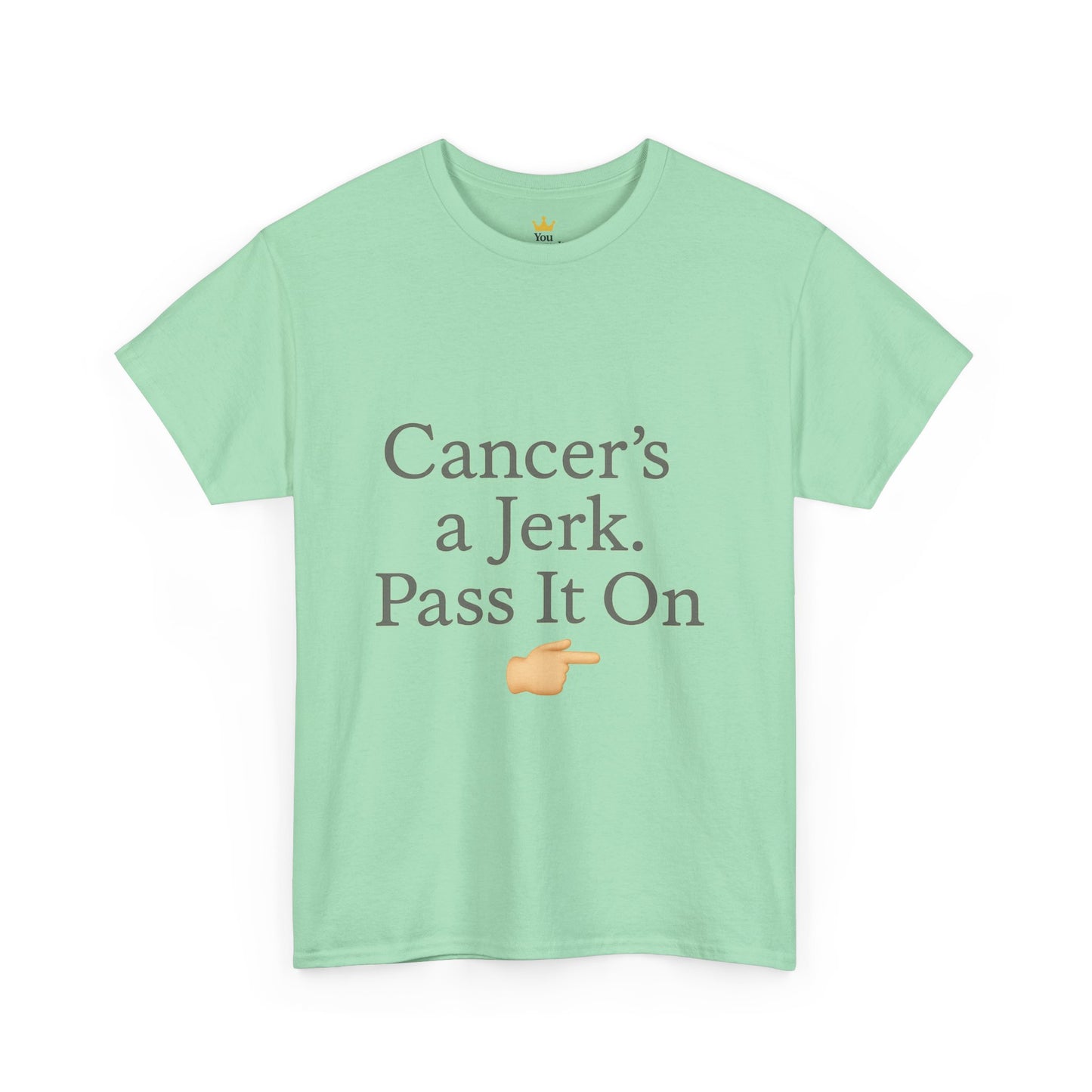 Cancer's a Jerk Shirt | Funny Supportive Awareness T-Shirt with Pointing Emoji