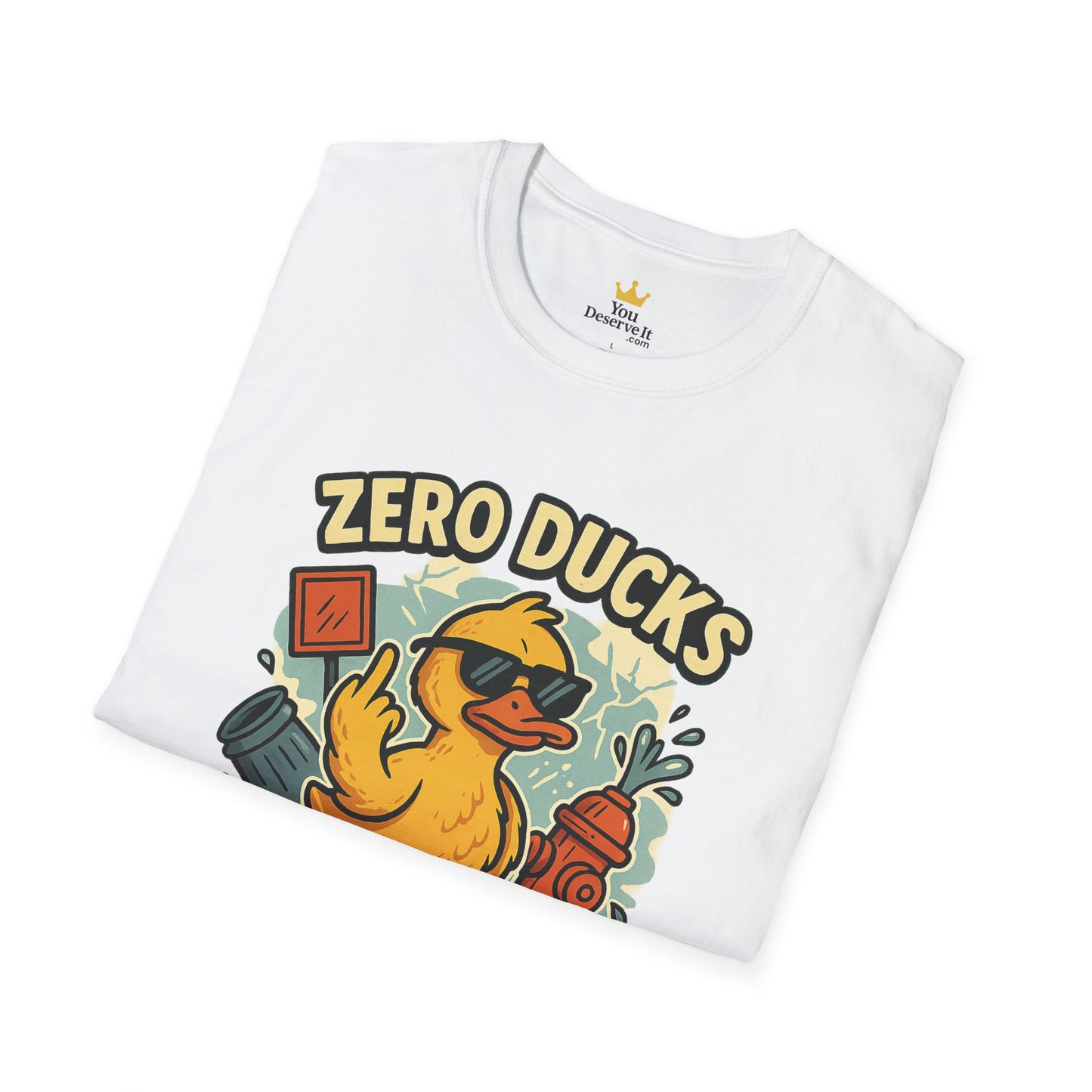 Zero Ducks Given T-Shirt | Funny Sarcastic Duck Flipping Off Graphic Tee