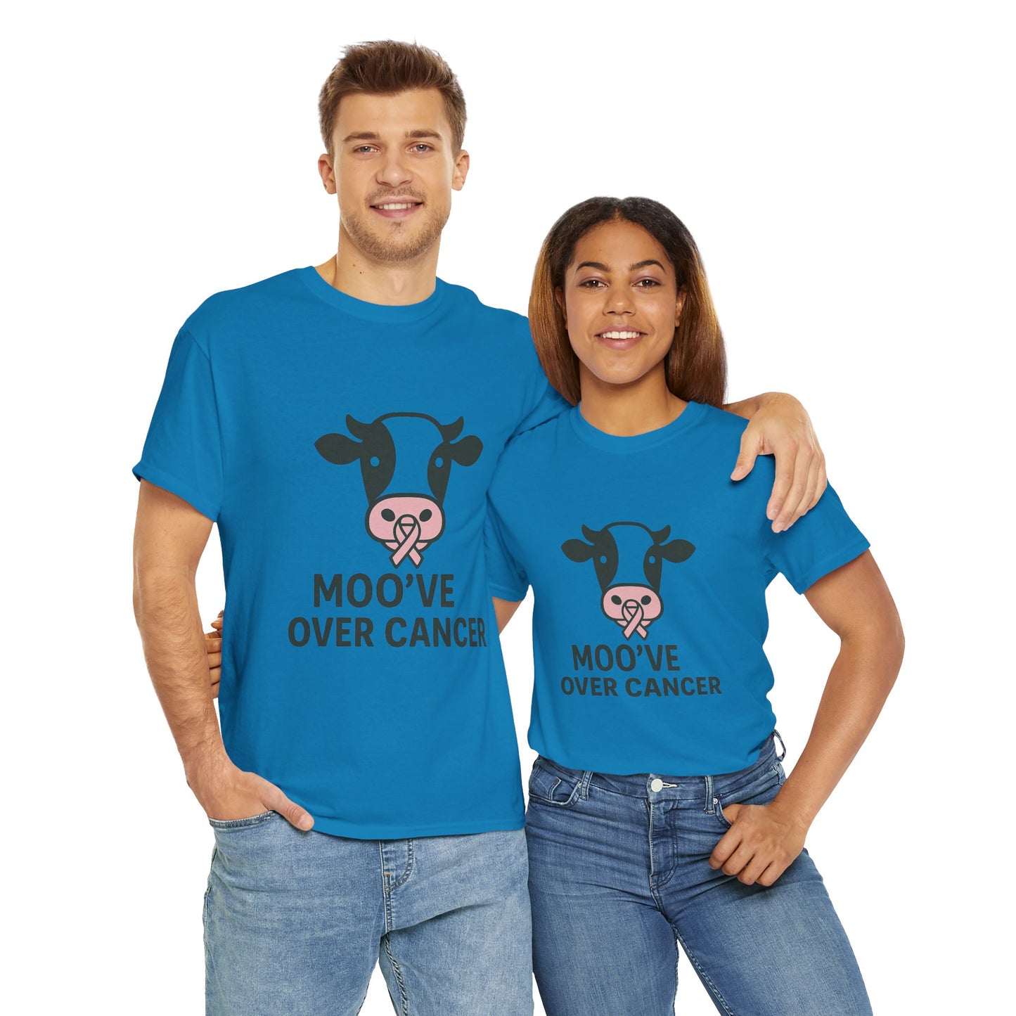 Moo've Over Cancer | Breast Cancer Awareness Cow Tee