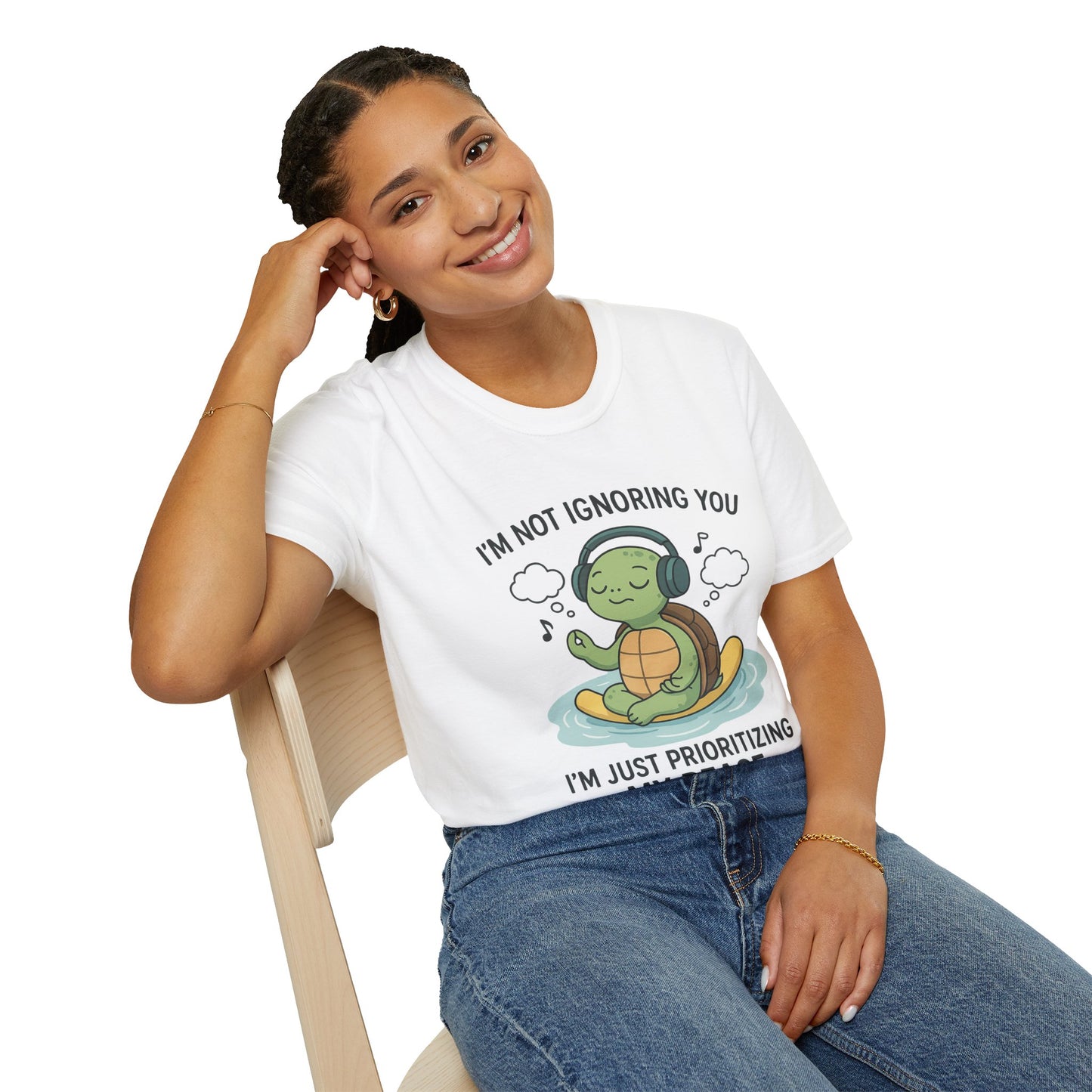 Calm Vibes Turtle T-Shirt - My Peace Graphic Tee, Relaxation Shirt, Nature Lover Gift, Mindfulness Apparel, Cute Animal Top