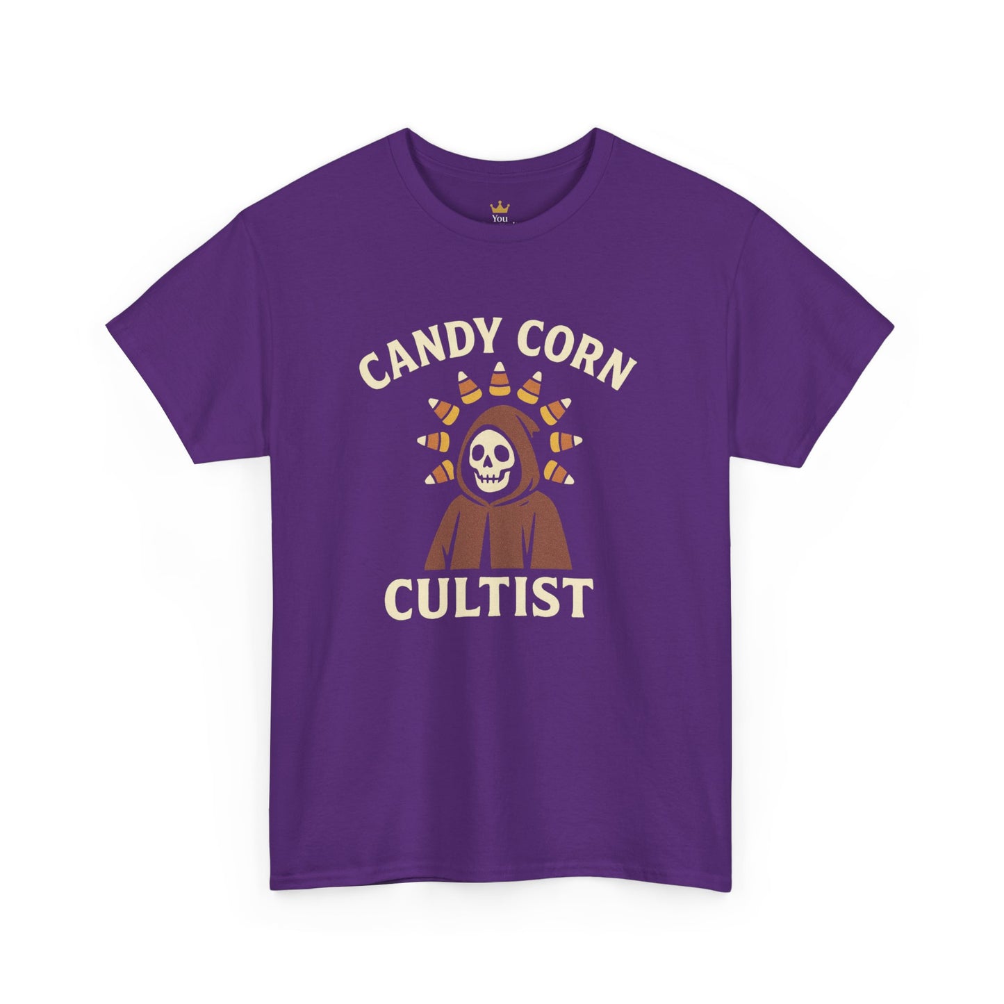 Candy Corn Cultist T-Shirt | Funny Halloween Graphic Tee for Sweet Tooth Fanatics