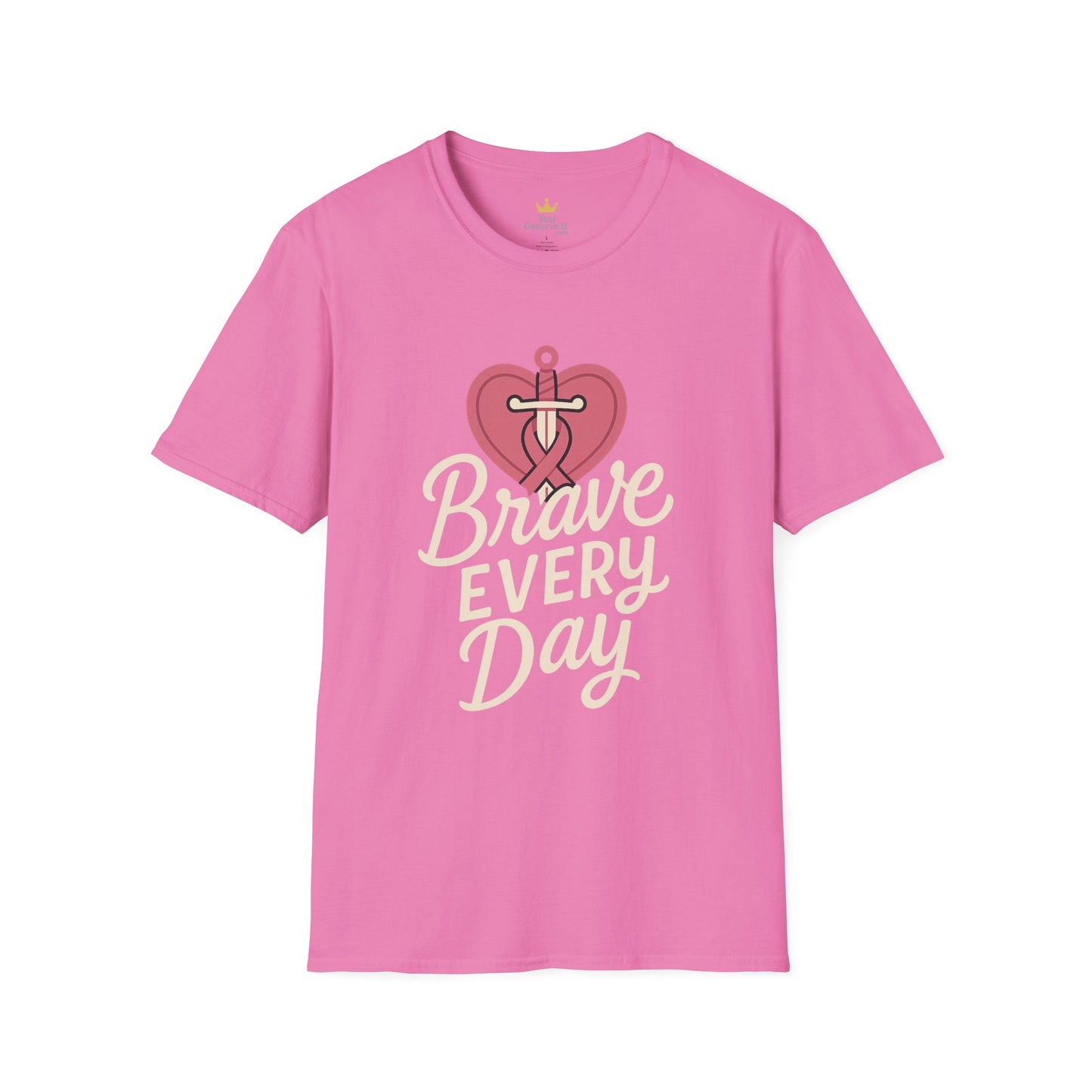 Brave Every Day Shirt | Breast Cancer Awareness Tee with Sword & Ribbon Heart