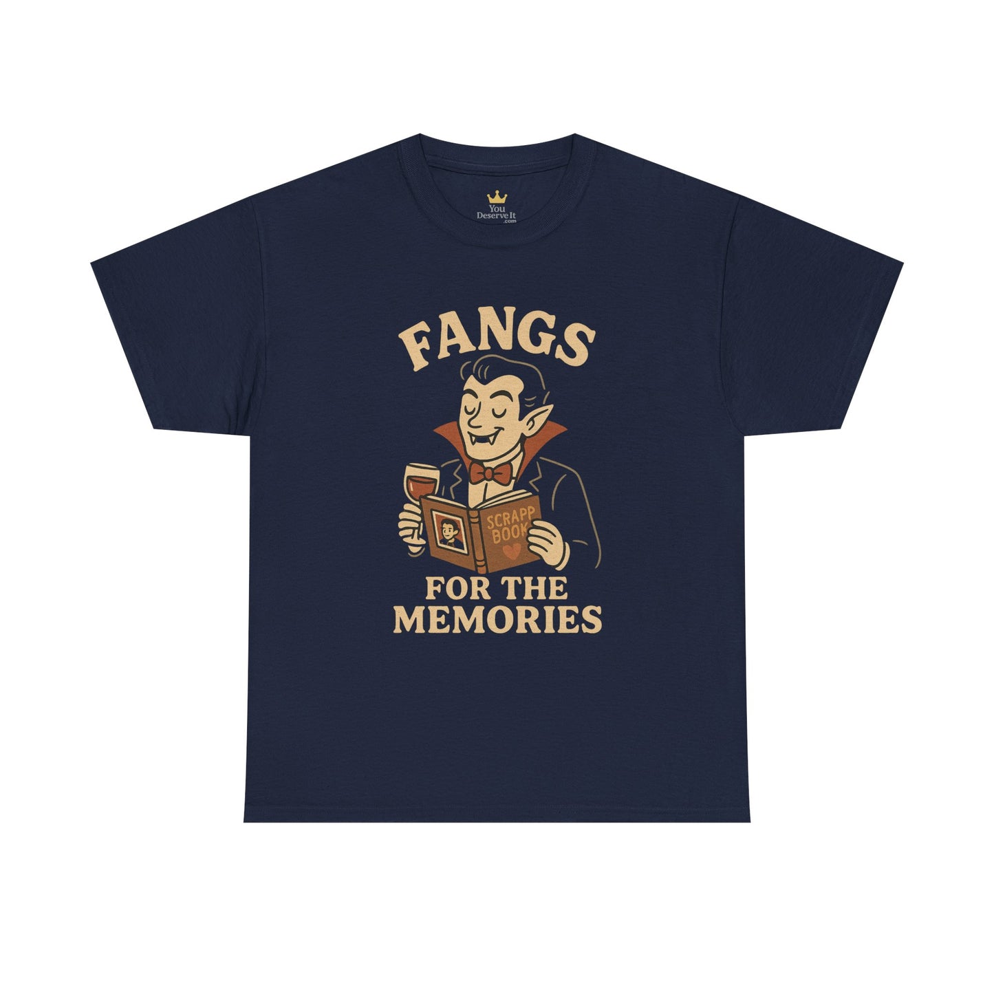Fangs for the Memories Shirt | Funny Vampire Halloween Tee with Scrapbook Design