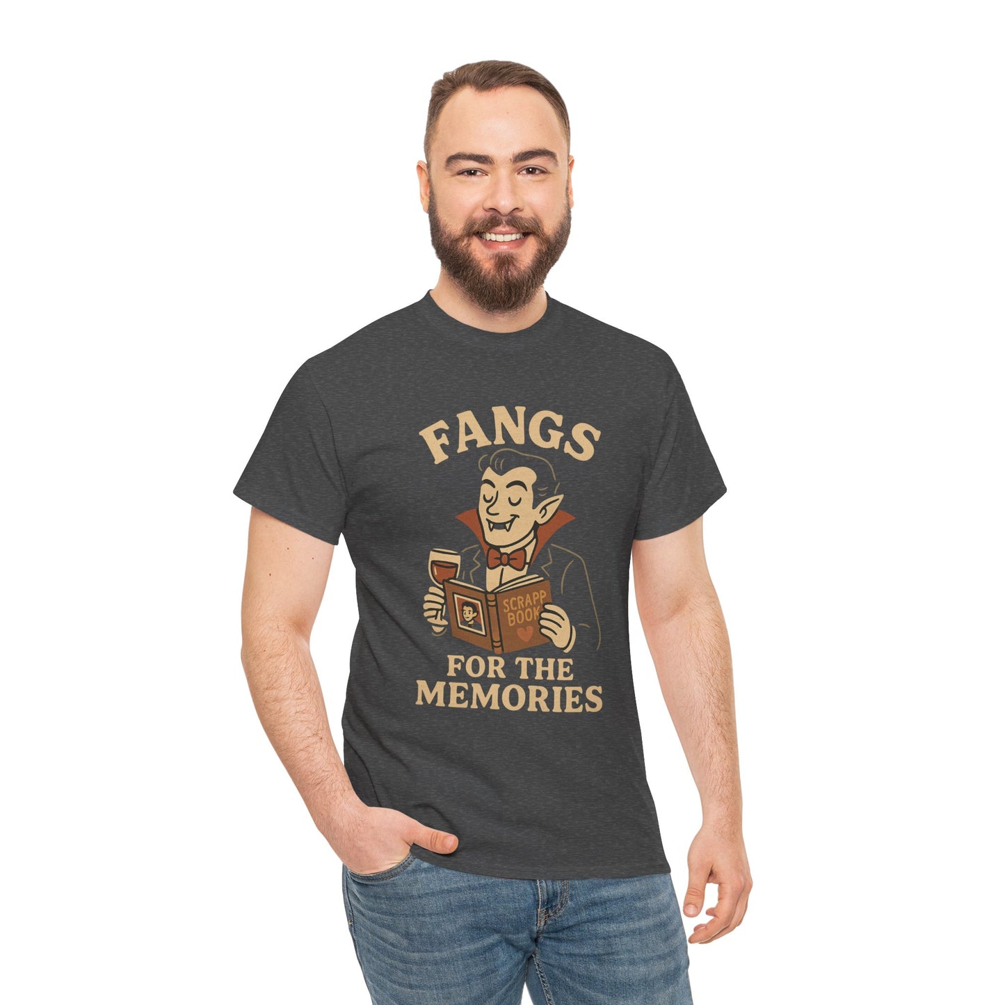 Fangs for the Memories Shirt | Funny Vampire Halloween Tee with Scrapbook Design