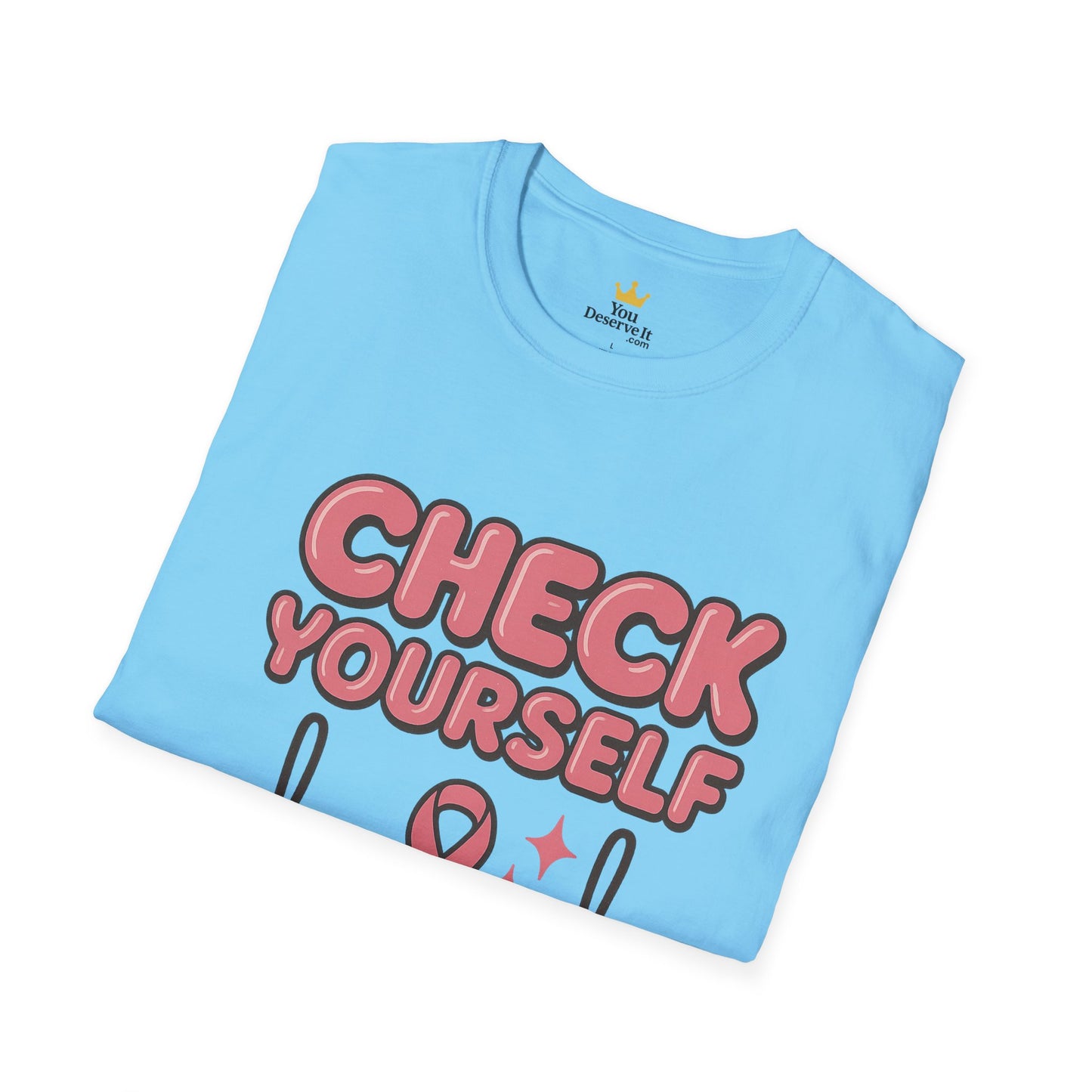 Check Yourself Breast Cancer Awareness T-Shirt | Funny Bra Ribbon Tee for Women