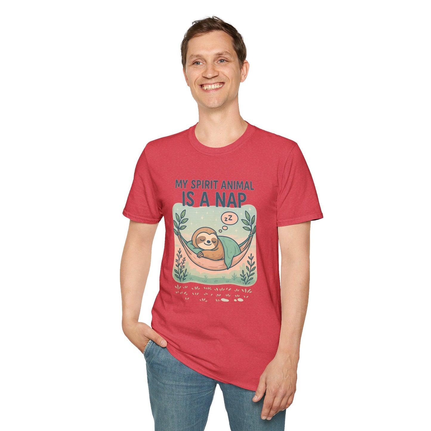 My Spirit Animal Is a Nap T-Shirt | Cute Sleepy Sloth in Hammock Design