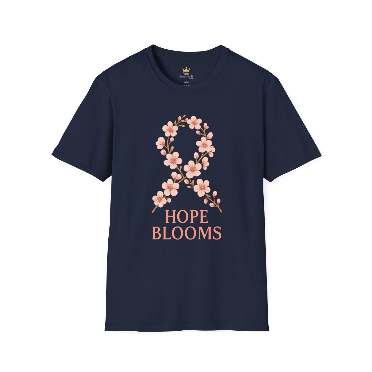 Hope Blooms Floral Ribbon T-Shirt | Breast Cancer Awareness Tee