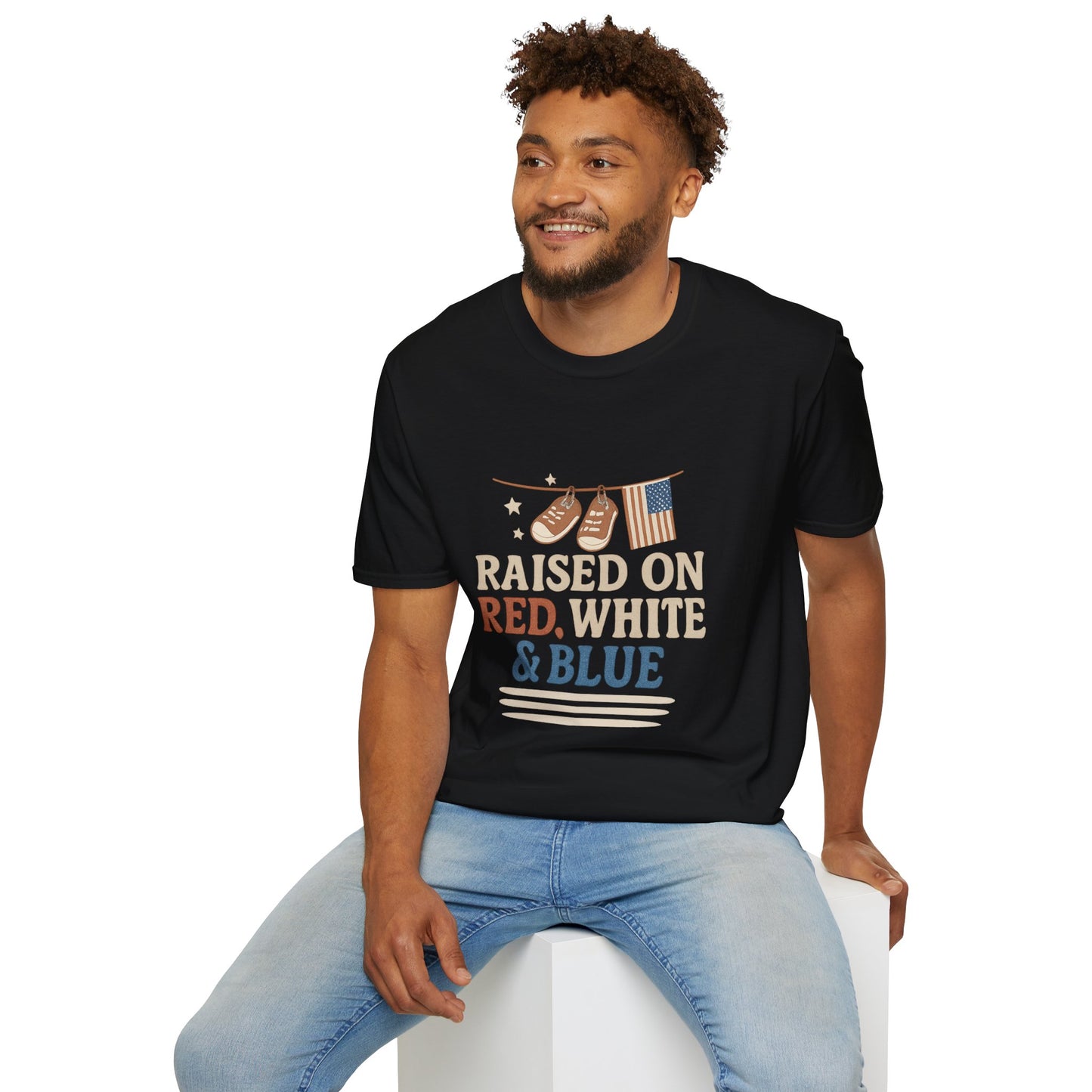 Raised on Red, White & Blue | Vintage Patriotic Tee