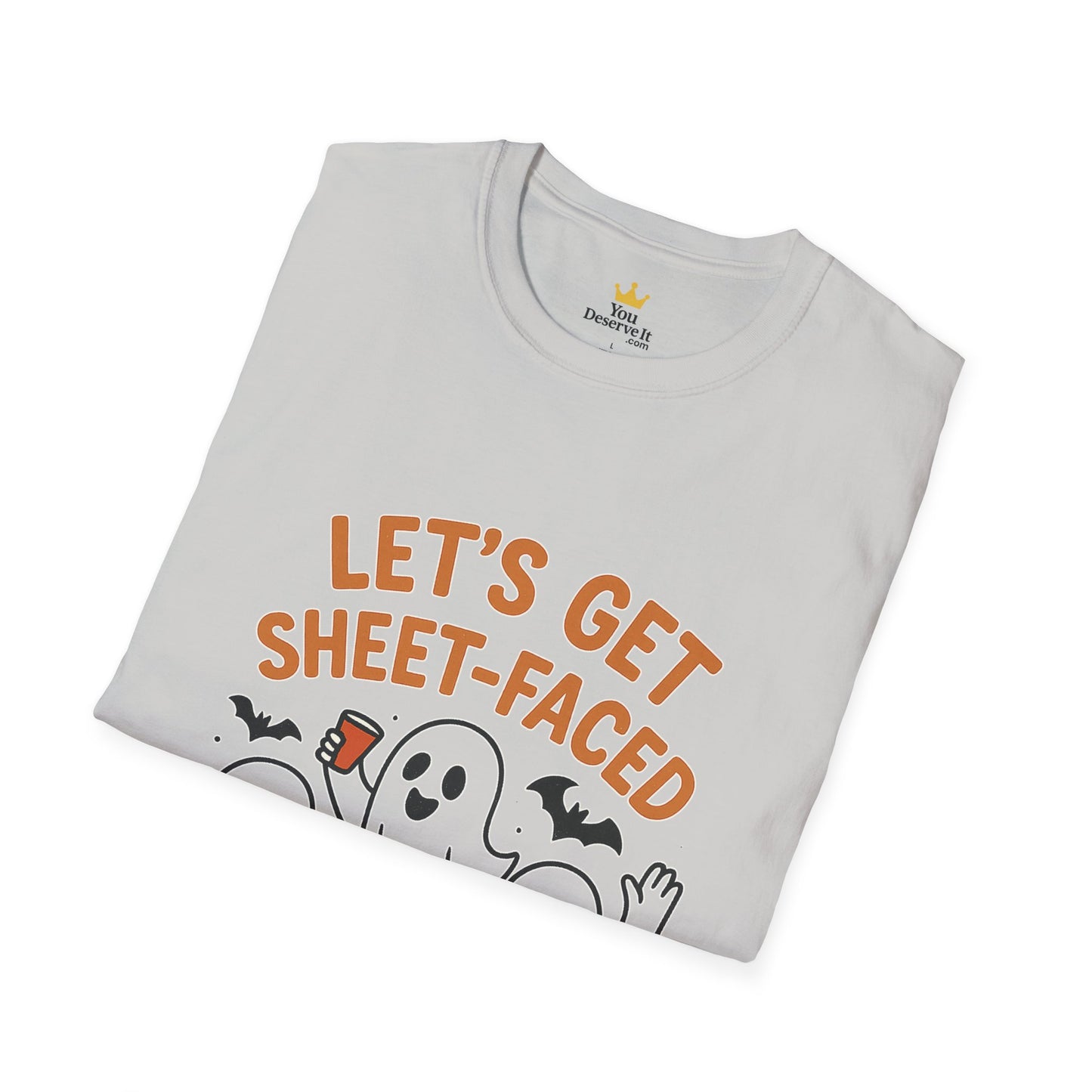 Let's Get Sheet-Faced Ghost Shirt | Funny Halloween Drinking Party Tee