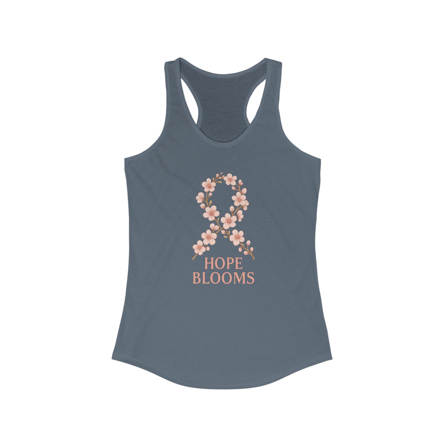 Hope Blooms Floral Ribbon Tank | Breast Cancer Awareness Racerback