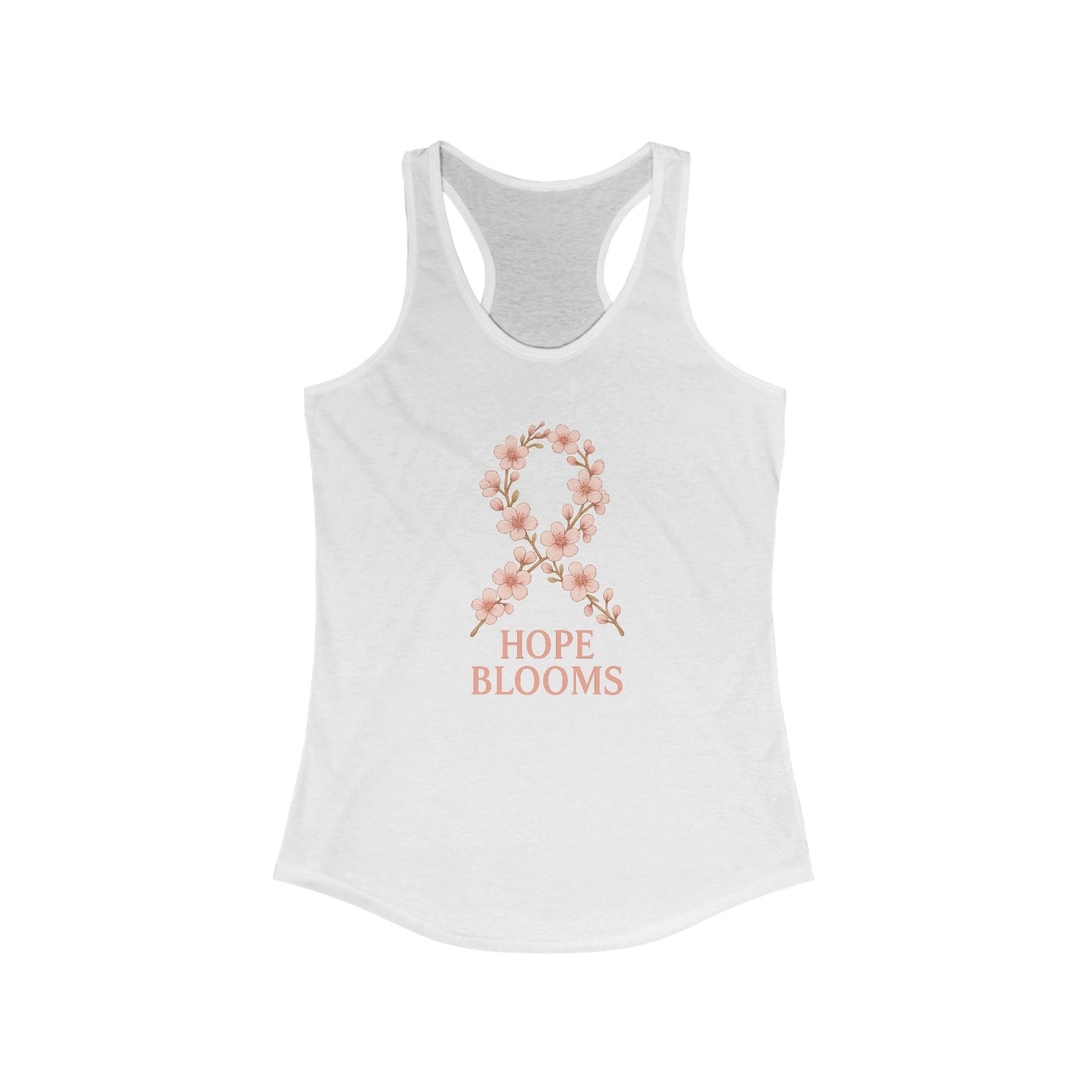 Hope Blooms Floral Ribbon Tank | Breast Cancer Awareness Racerback