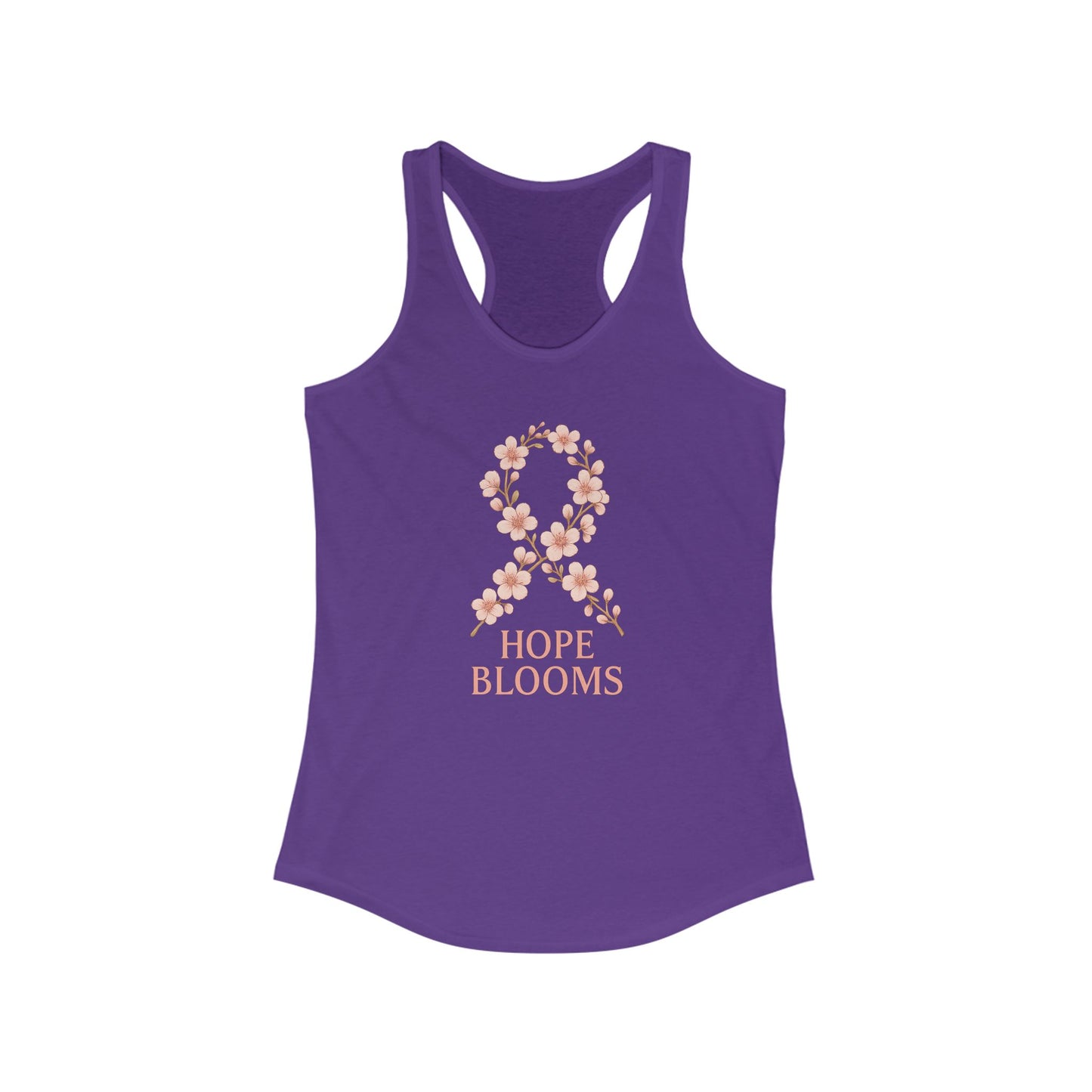 Hope Blooms Floral Ribbon Tank | Breast Cancer Awareness Racerback