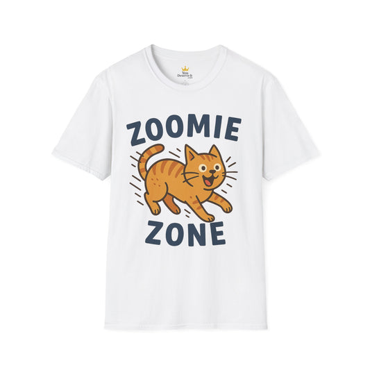 Cute Cat Zoomie Zone T-Shirt, Cat Lover Gift, Funny Pet Tee, Animal T-Shirt, Casual Everyday Top