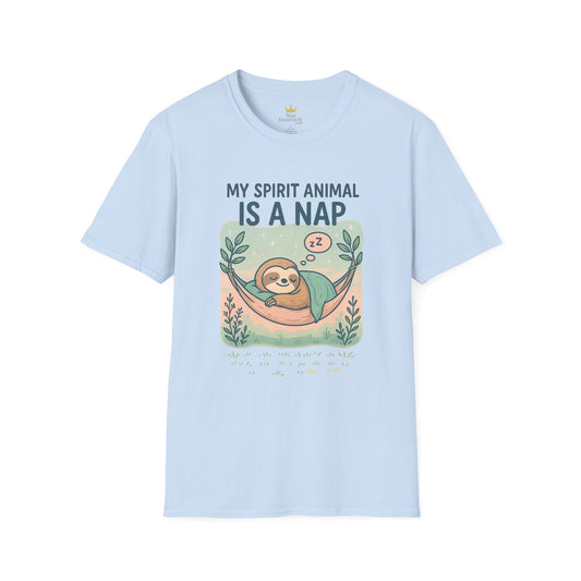 My Spirit Animal Is a Nap T-Shirt | Cute Sleepy Sloth in Hammock Design