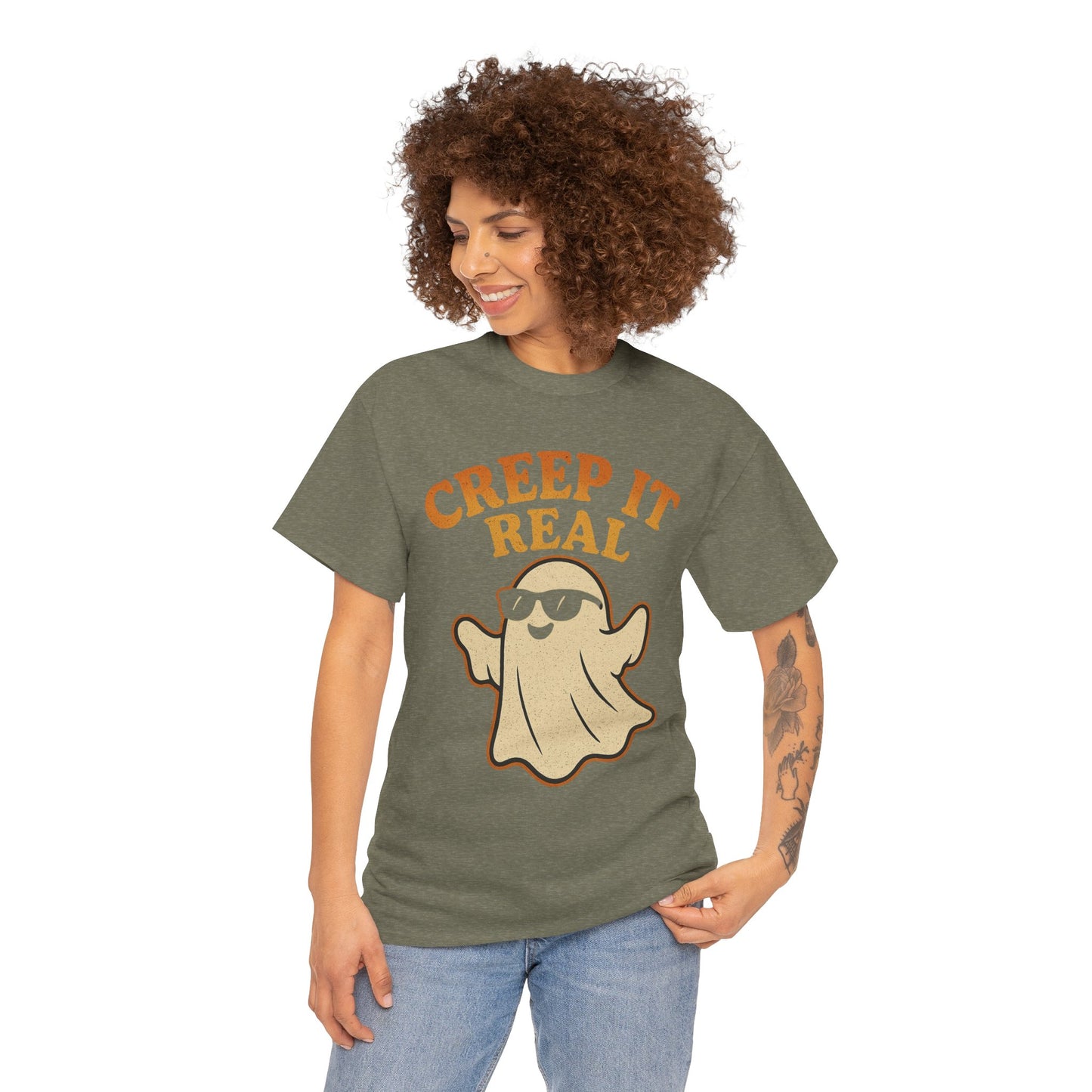 Creep It Real Shirt | Funny Halloween Ghost T-Shirt with Sunglasses