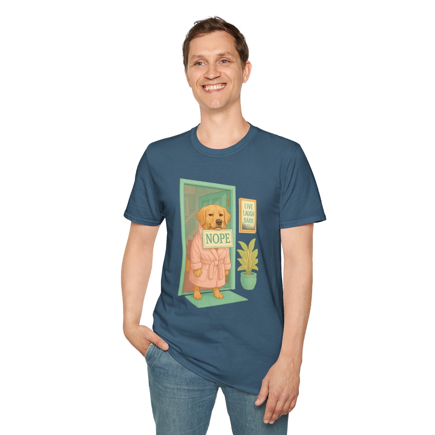 Smug Retriever "NOPE" Tee | Polite but Firm Gatekeeping Vibes, Pet Lover Gift, Animal Humor Tee, Casual Wear, Dog-Themed Apparel