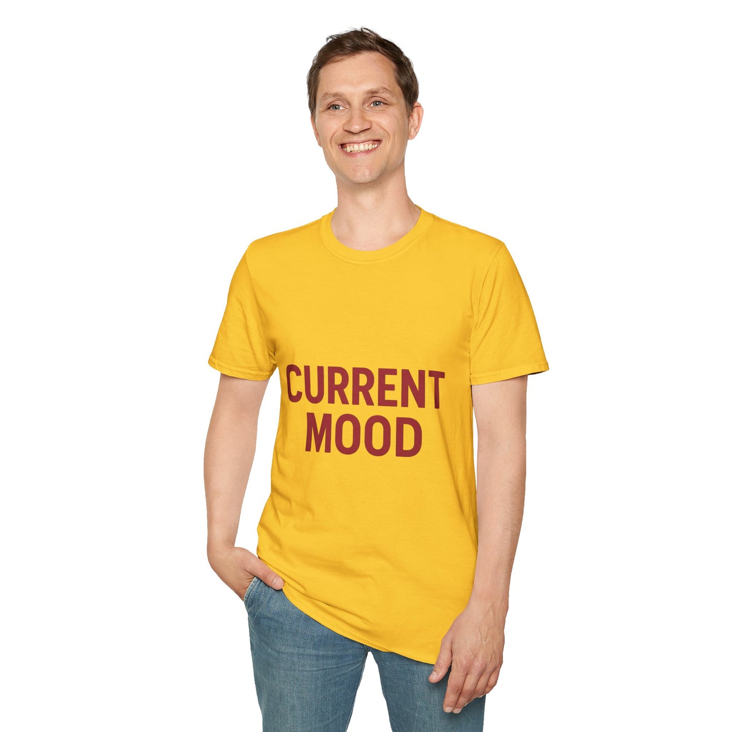 Current Mood T-Shirt | Bold Yellow Tee for Vibe-Setting Style