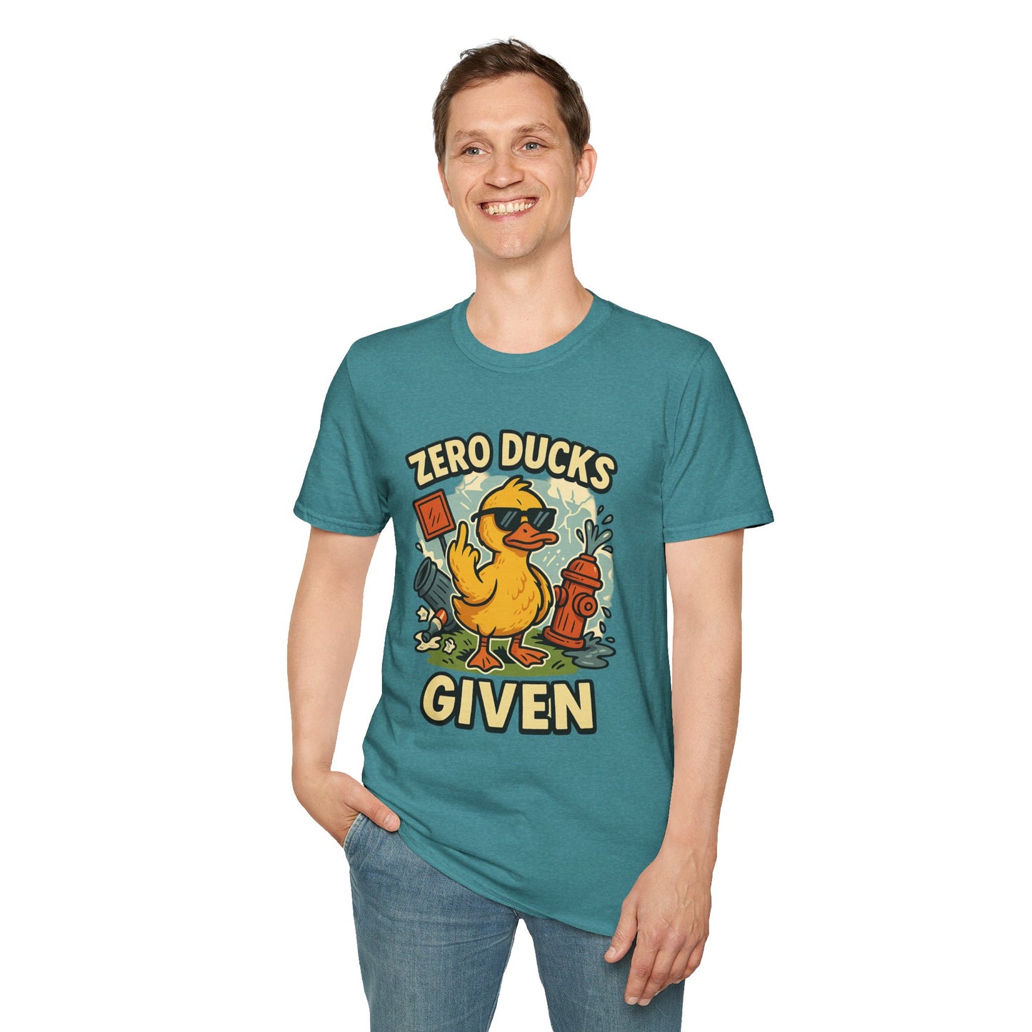 Zero Ducks Given T-Shirt | Funny Sarcastic Duck Flipping Off Graphic Tee