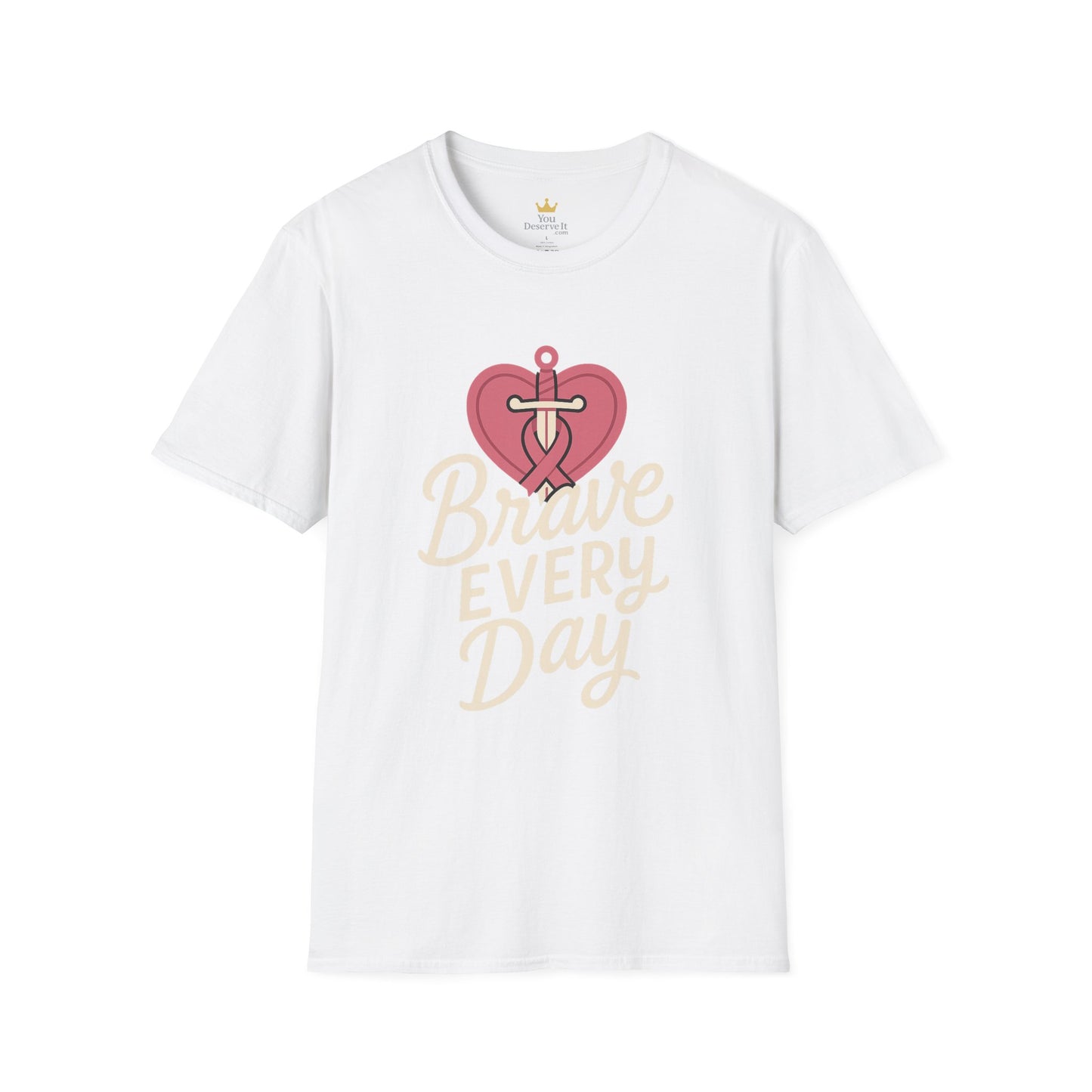 Brave Every Day Shirt | Breast Cancer Awareness Tee with Sword & Ribbon Heart