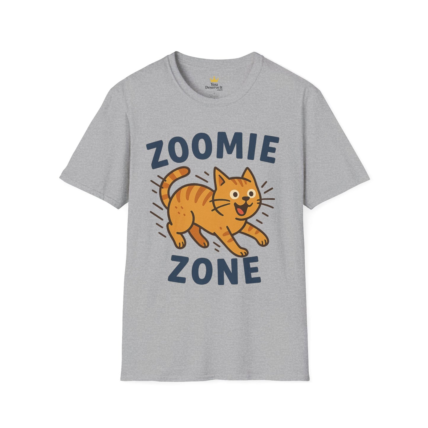 Cute Cat Zoomie Zone T-Shirt, Cat Lover Gift, Funny Pet Tee, Animal T-Shirt, Casual Everyday Top