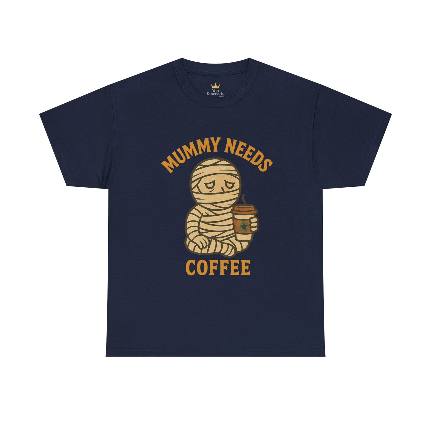 Mummy Needs Coffee Shirt | Funny Halloween Tired Mom Tee with Caffeine Theme