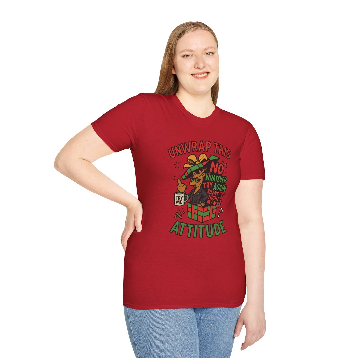 Unwrap This Attitude Christmas Shirt | Funny Sarcastic Holiday Tee | Sassy Anti-Christmas Style