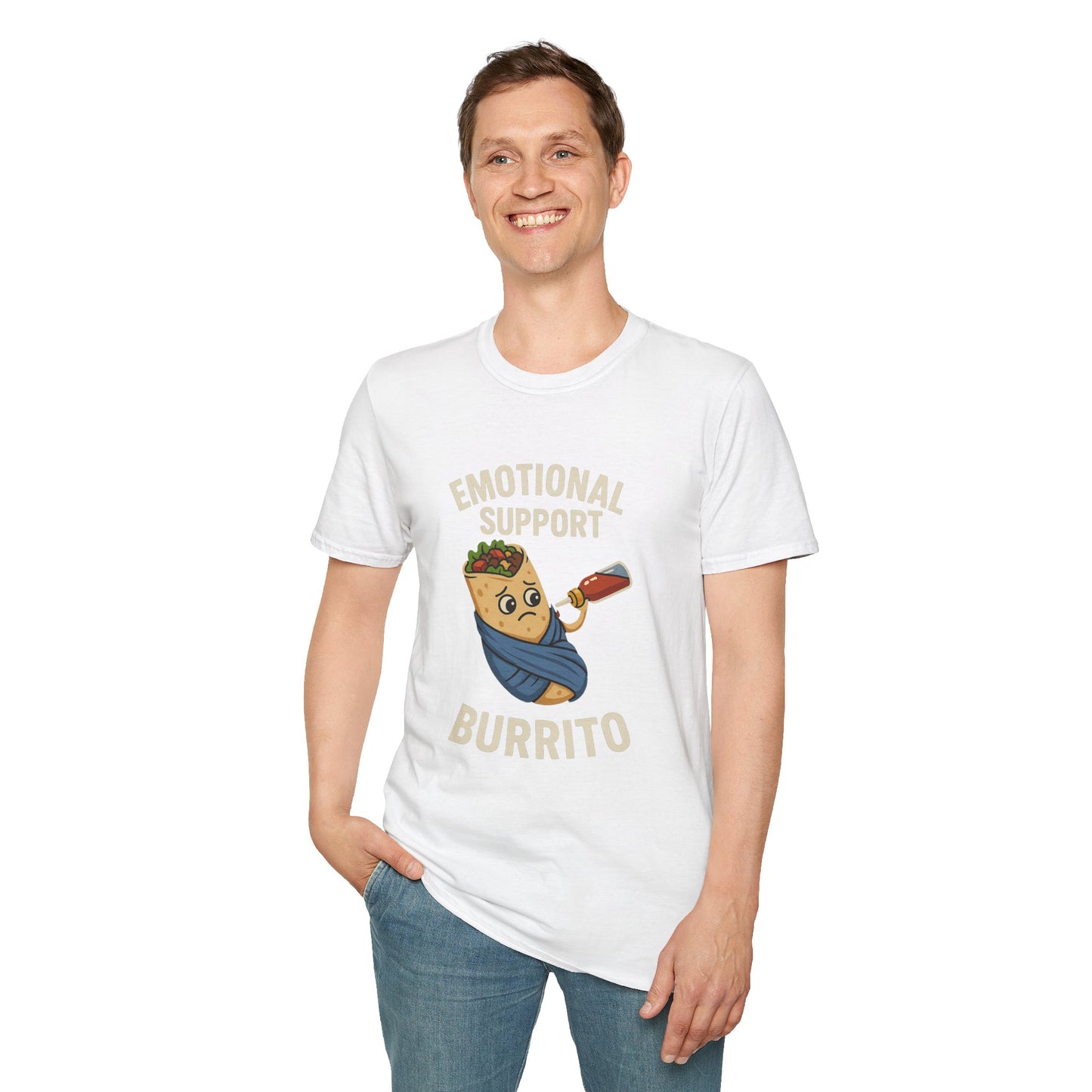 Emotional Support Burrito Shirt | Funny Food Humor Tee with Hot Sauce