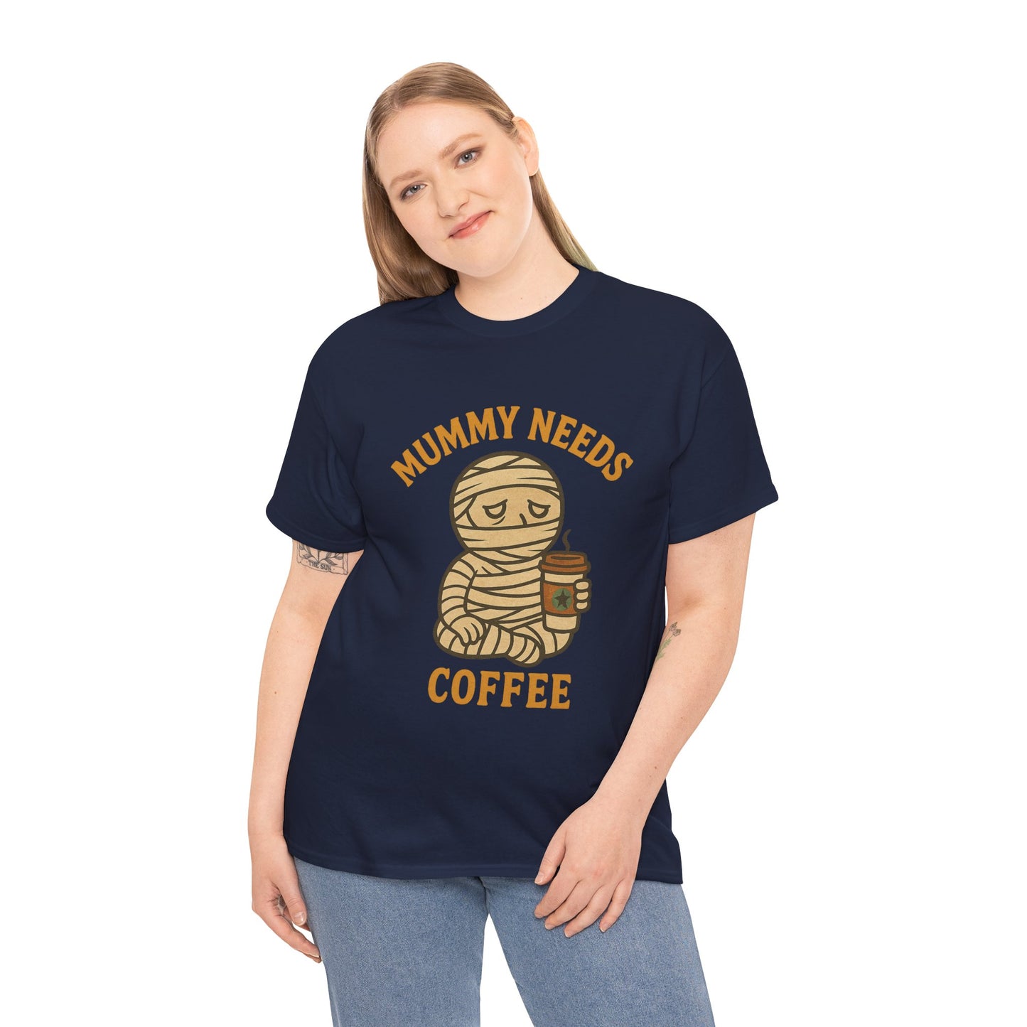 Mummy Needs Coffee Shirt | Funny Halloween Tired Mom Tee with Caffeine Theme